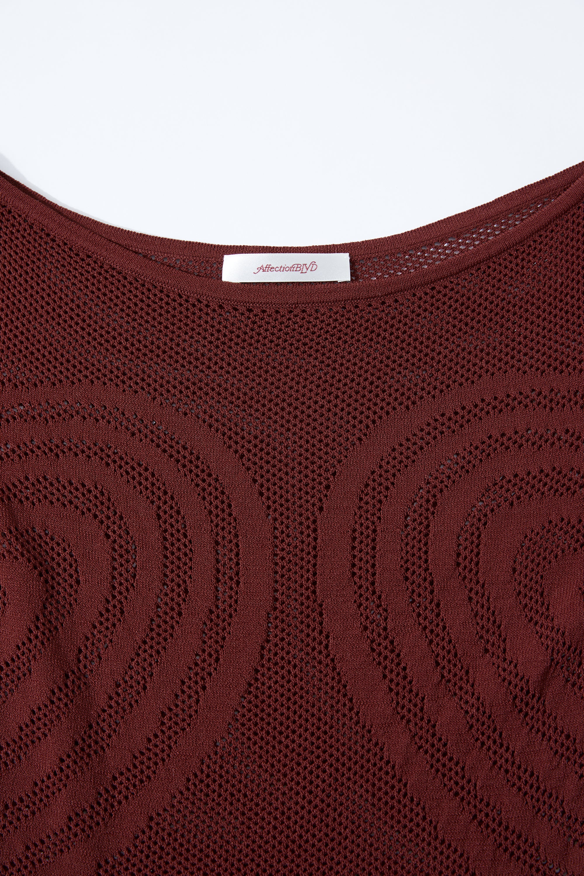 Double Heart Mesh Top in Rosewood