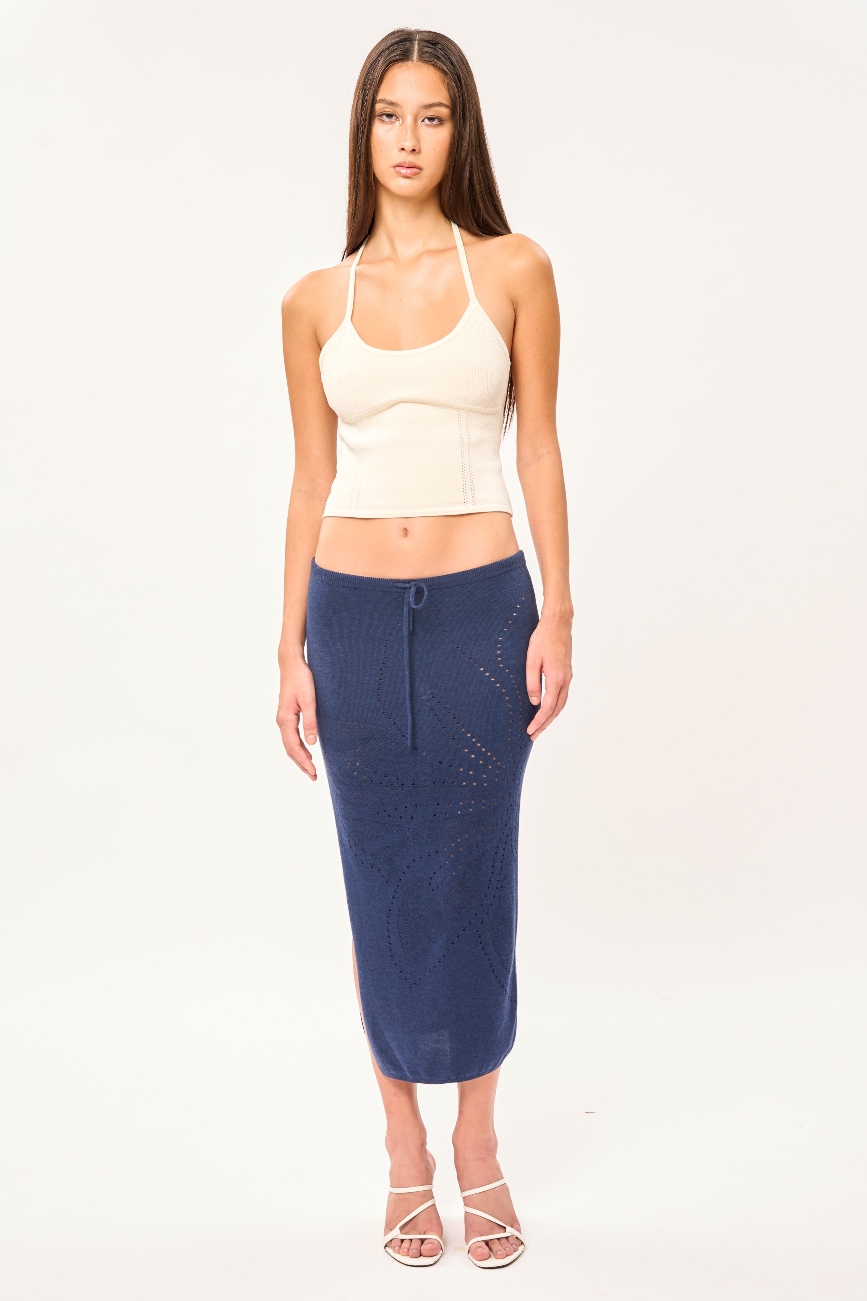 Lily Maxi Skirt in Navy