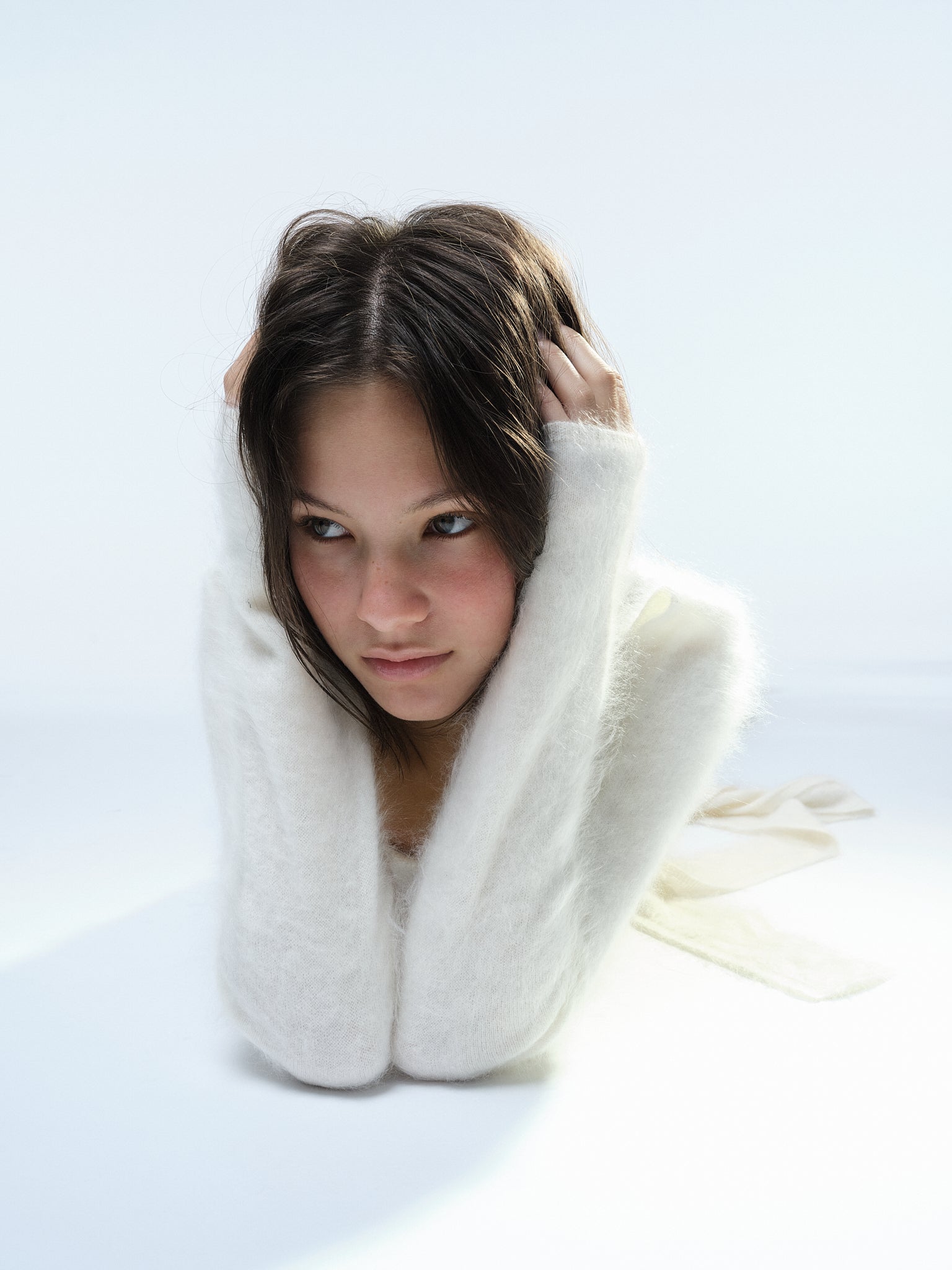Hairy Cashmere Sleeves - Milk