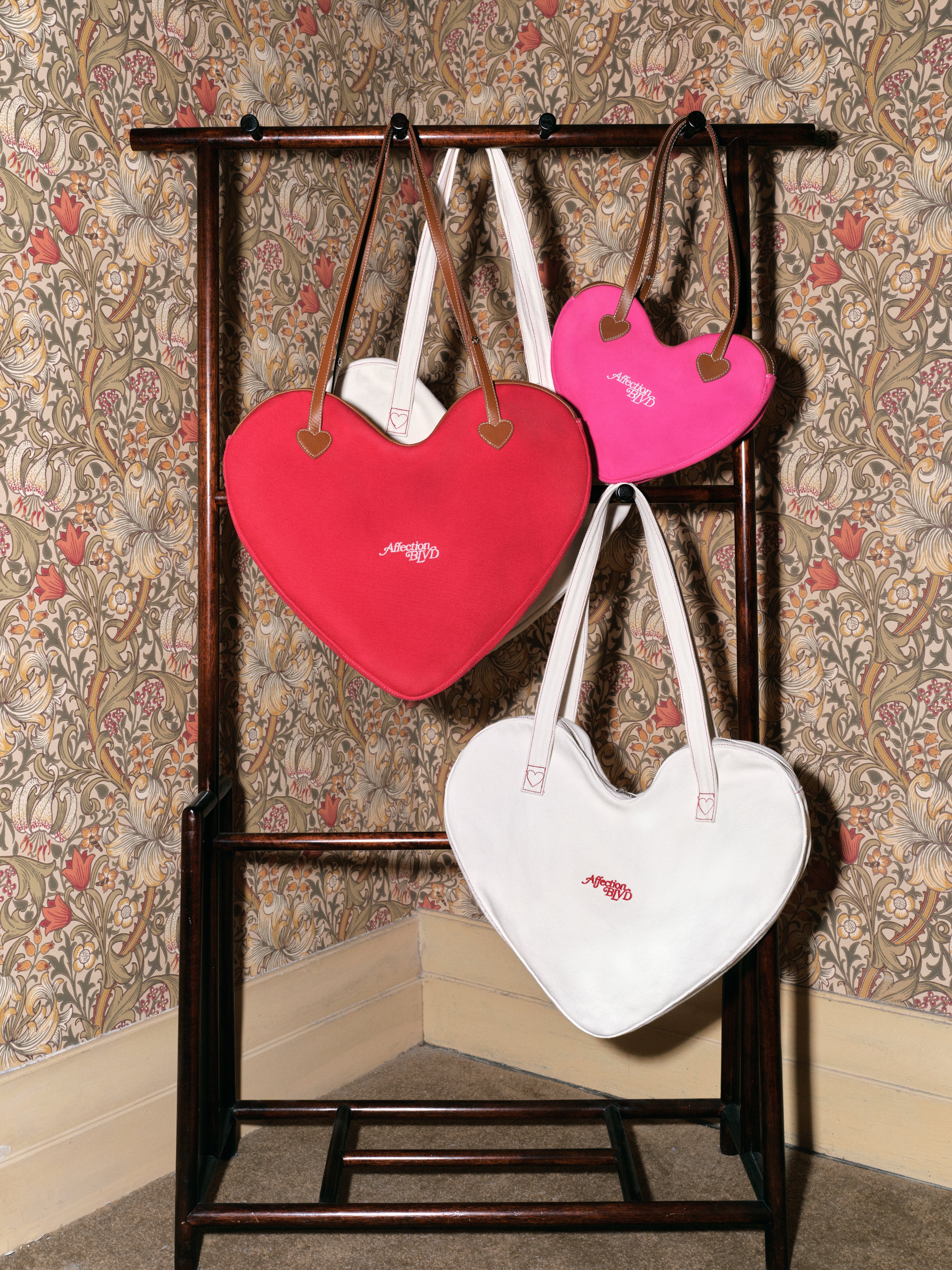 Big Heart Bag with Leather - Red