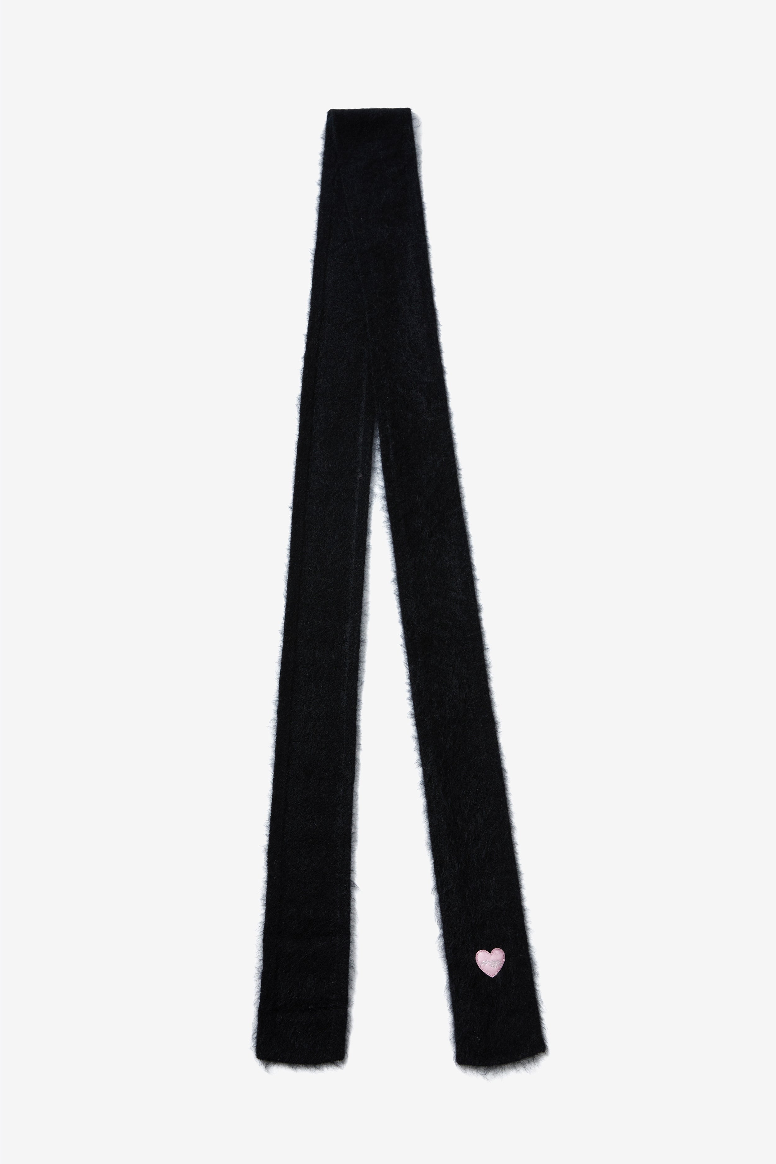Hairy Cashmere Pocket Scarf - Black