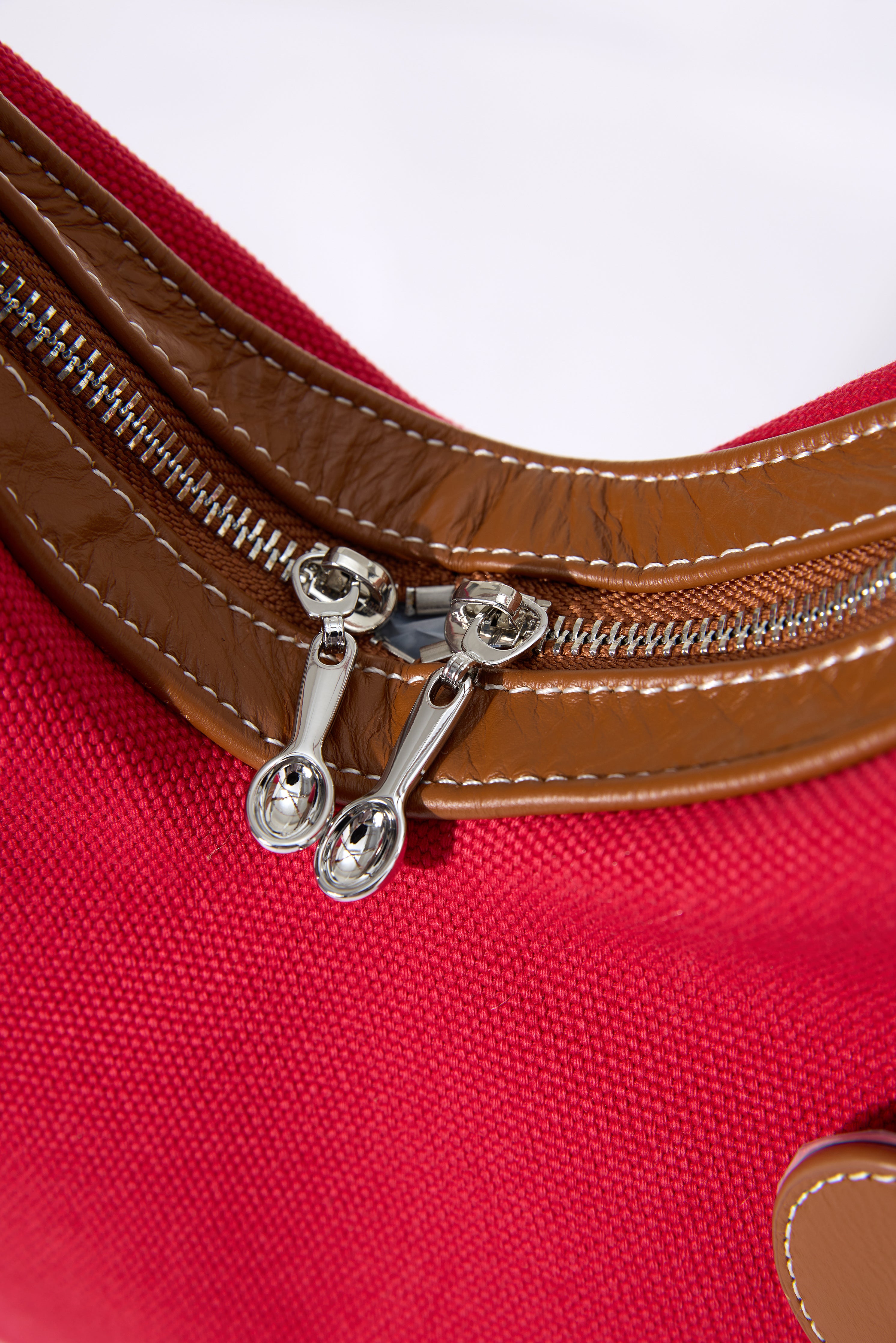 Big Heart Bag with Leather - Red