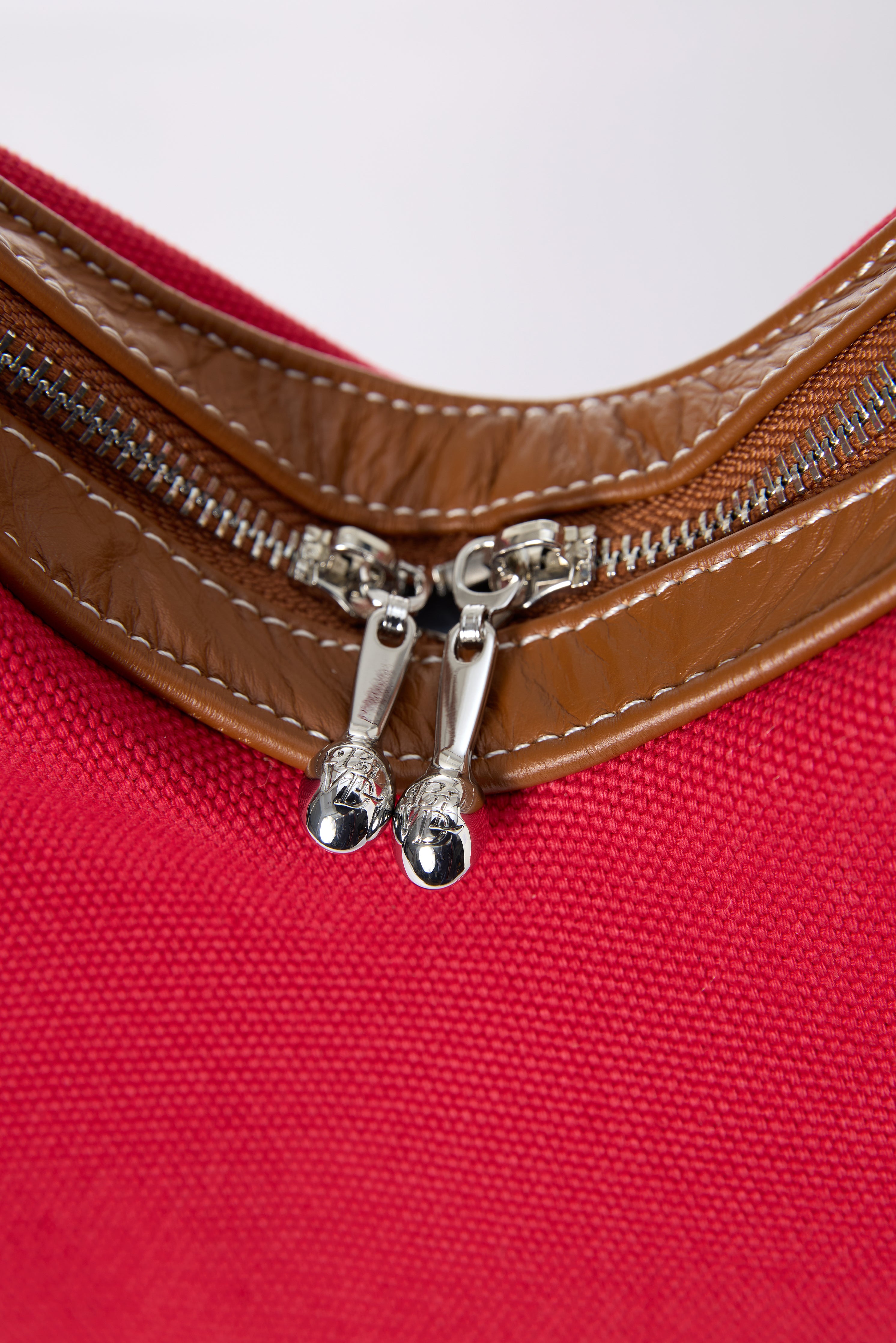 Big Heart Bag with Leather - Red