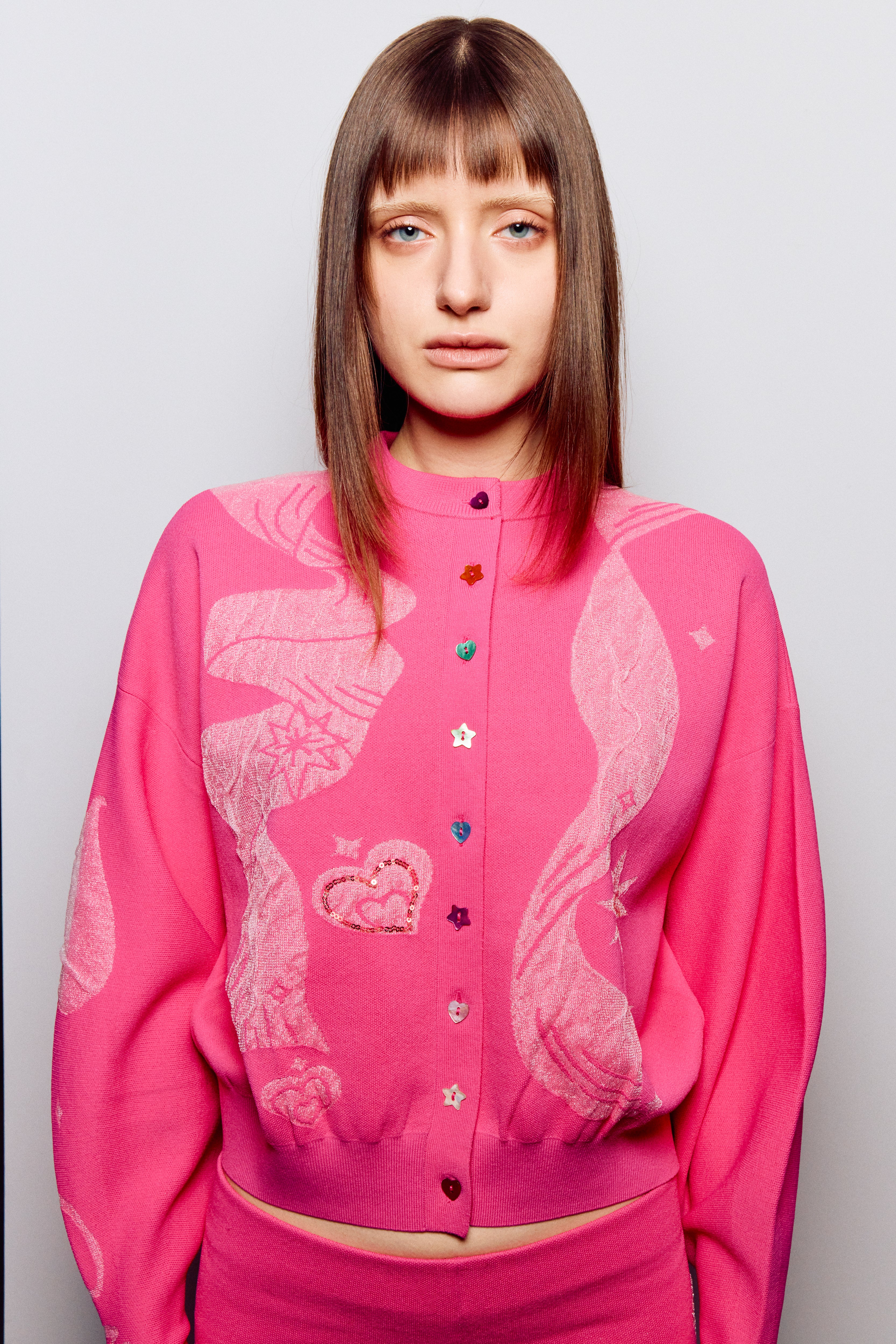The Bow Cardigan in Hot Pink (Pre Order)