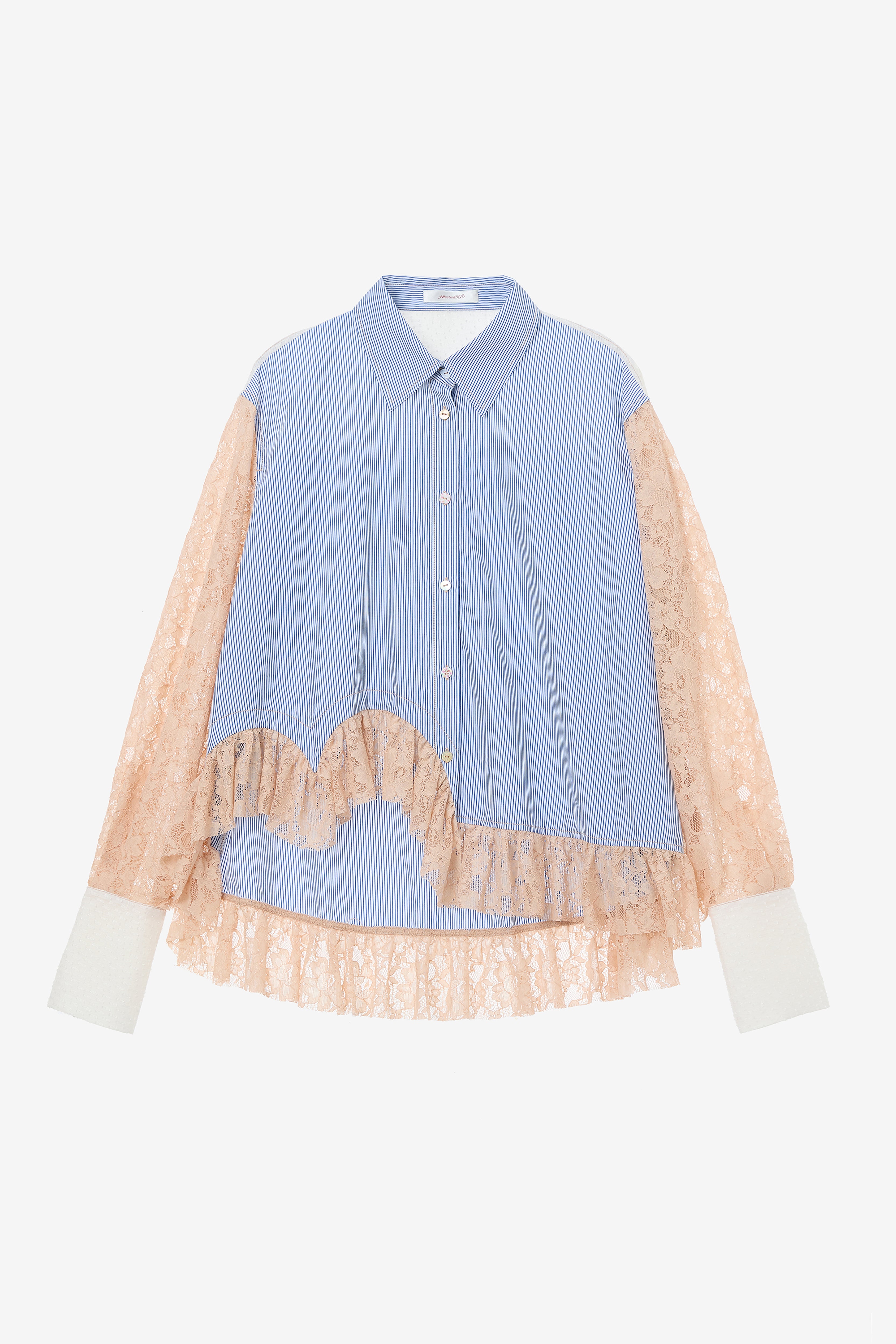 "I HEART U 2" Button Up- Peach Lace