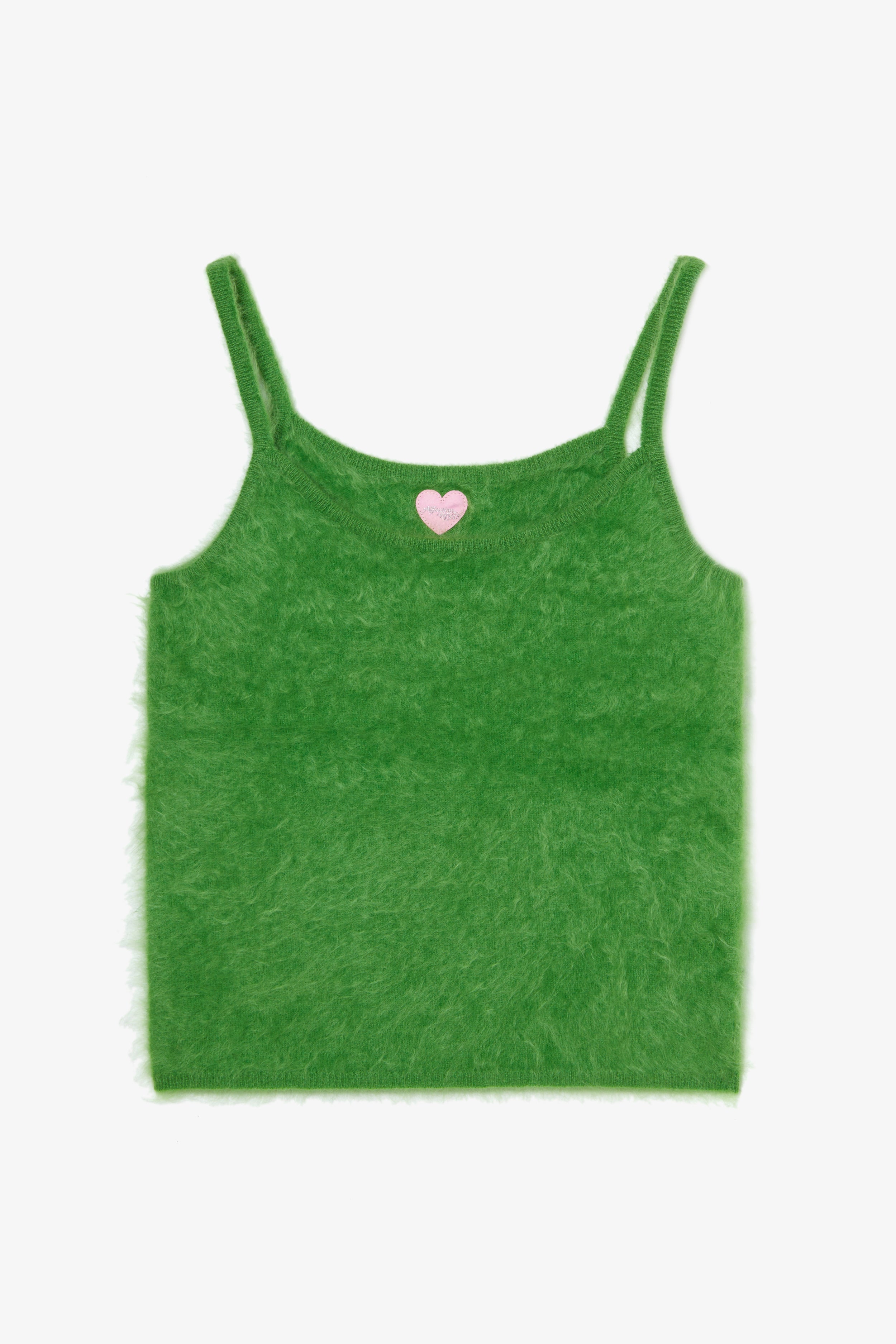 Hairy Cashmere Tank - Wasabi
