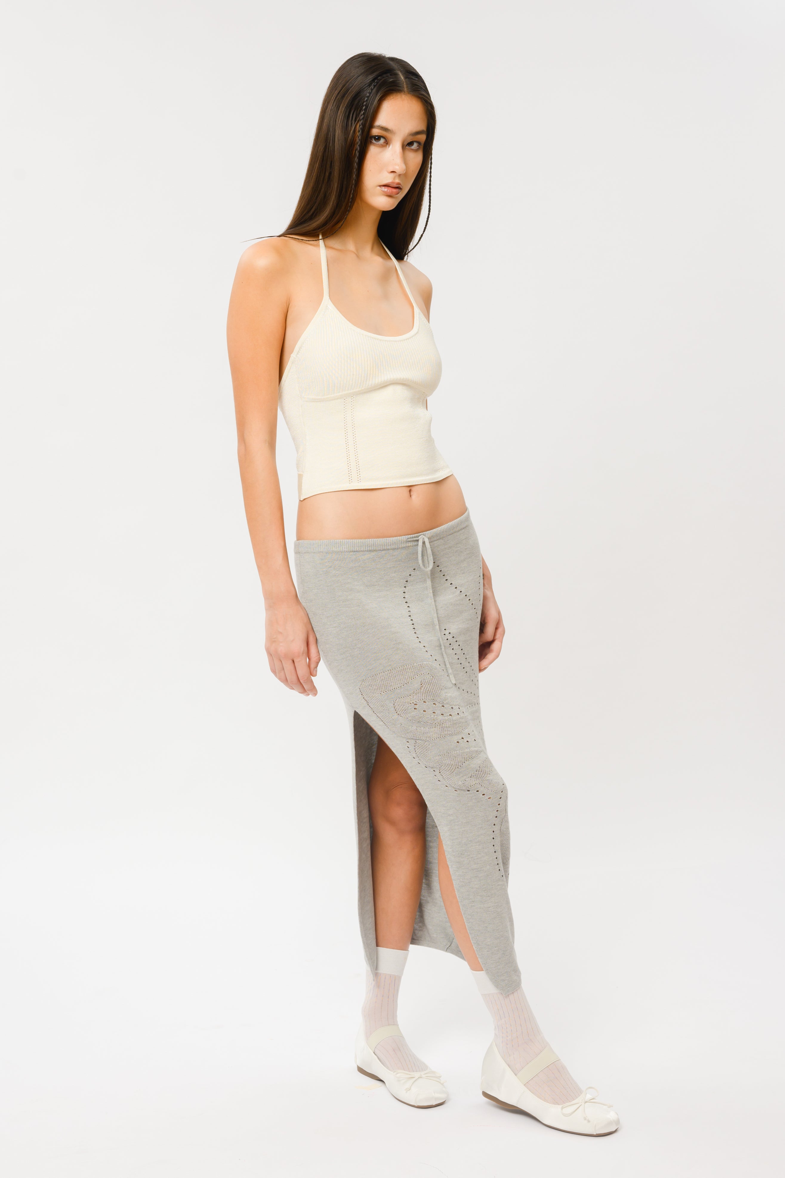 Lily Maxi Skirt in Heather Gray