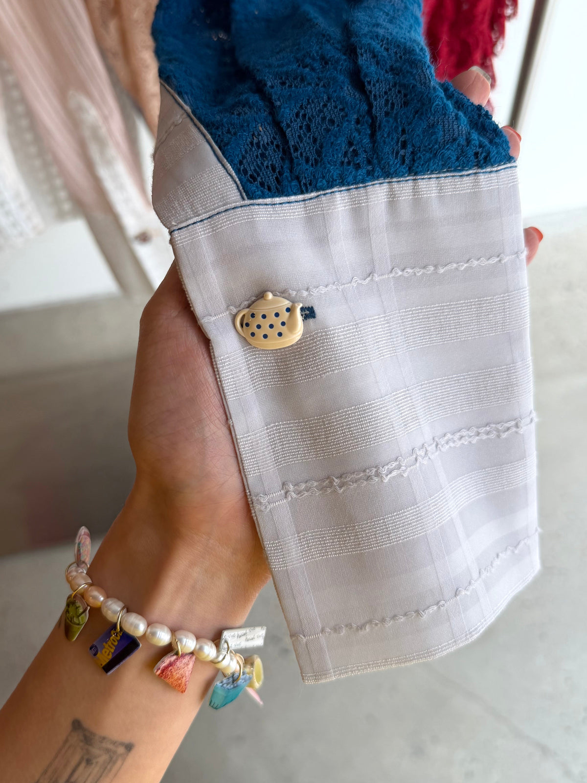 "I HEART U 2" Button Up- Blue Lace