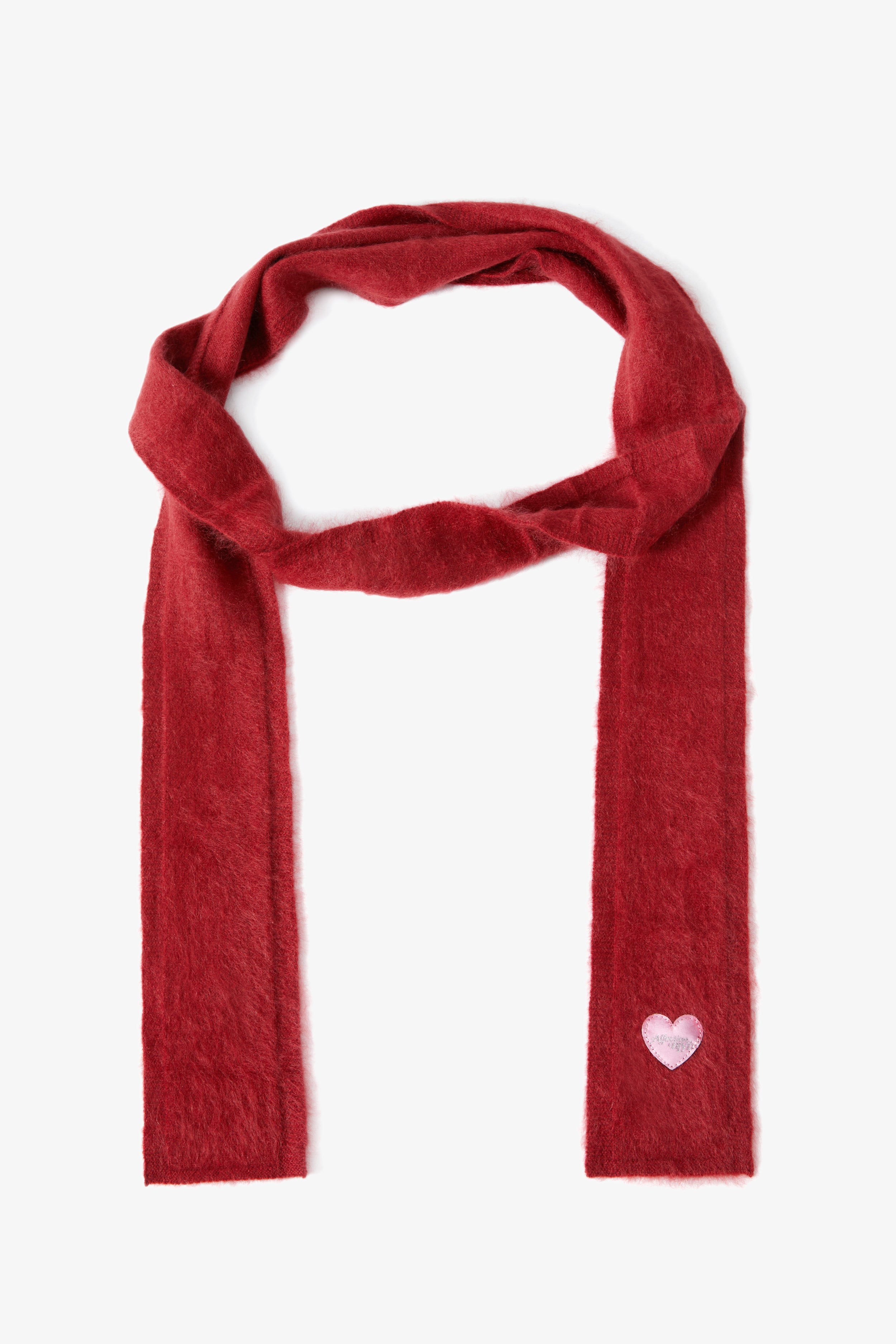 Hairy Cashmere Pocket Scarf - Pomegranate