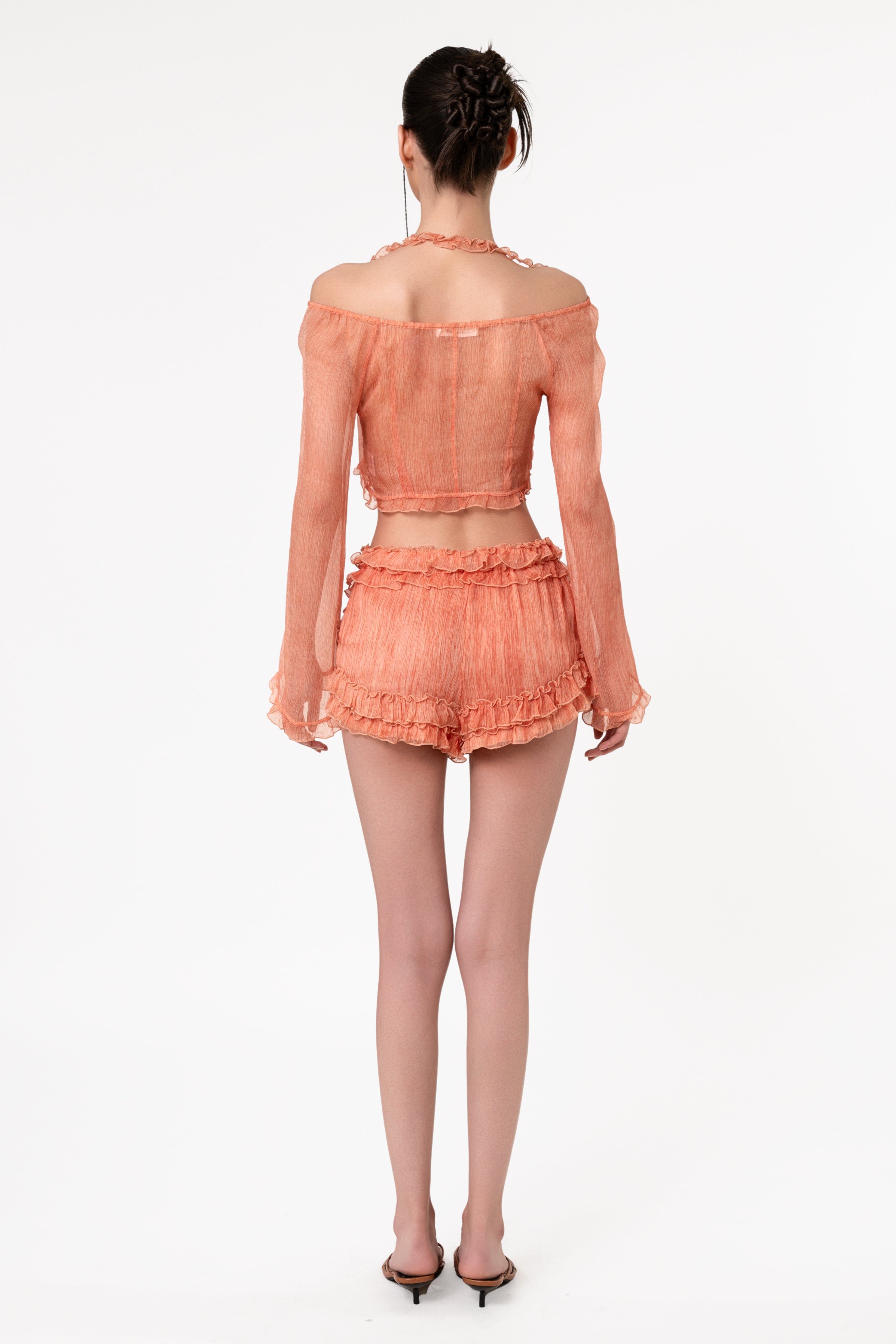 Springs Ruffle Silk Shorts