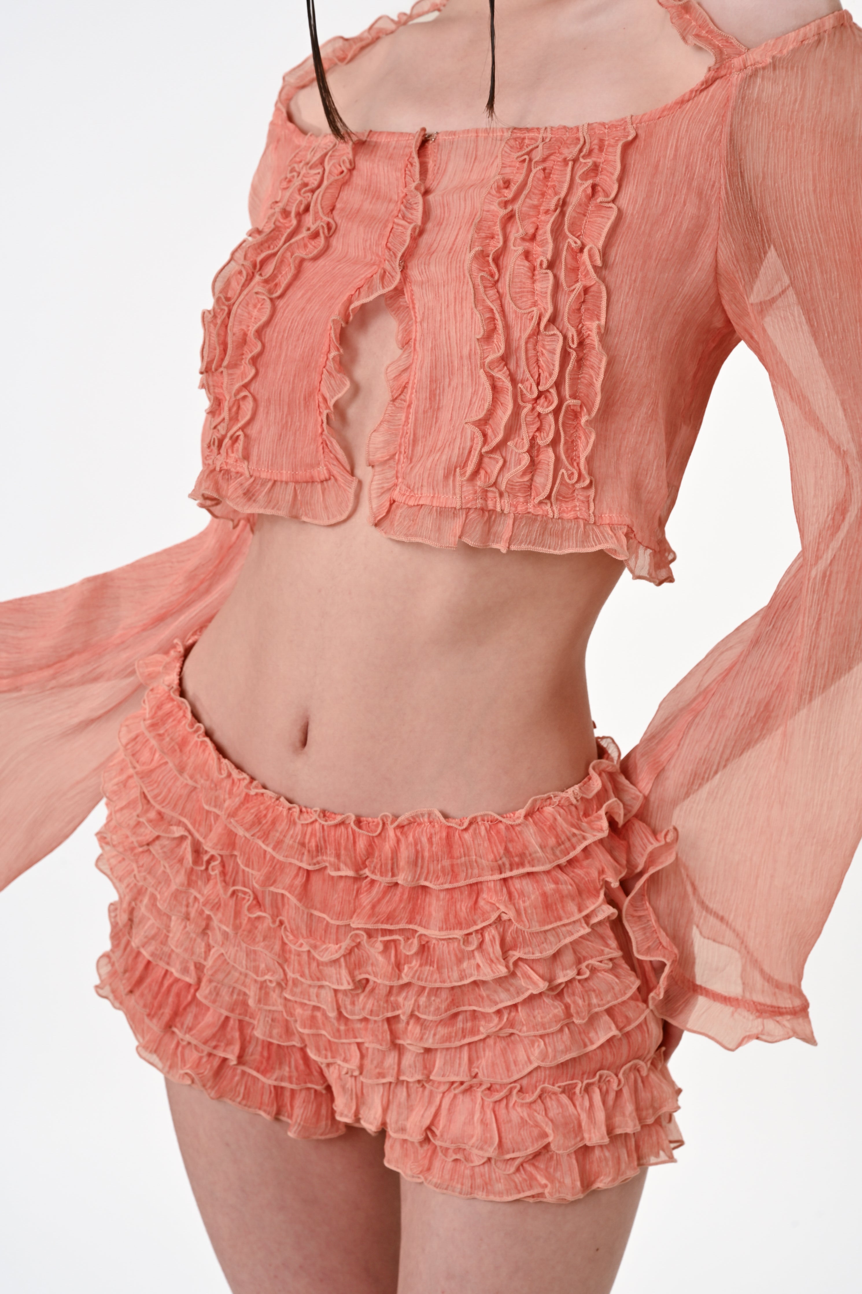 Springs Ruffle Silk Shorts