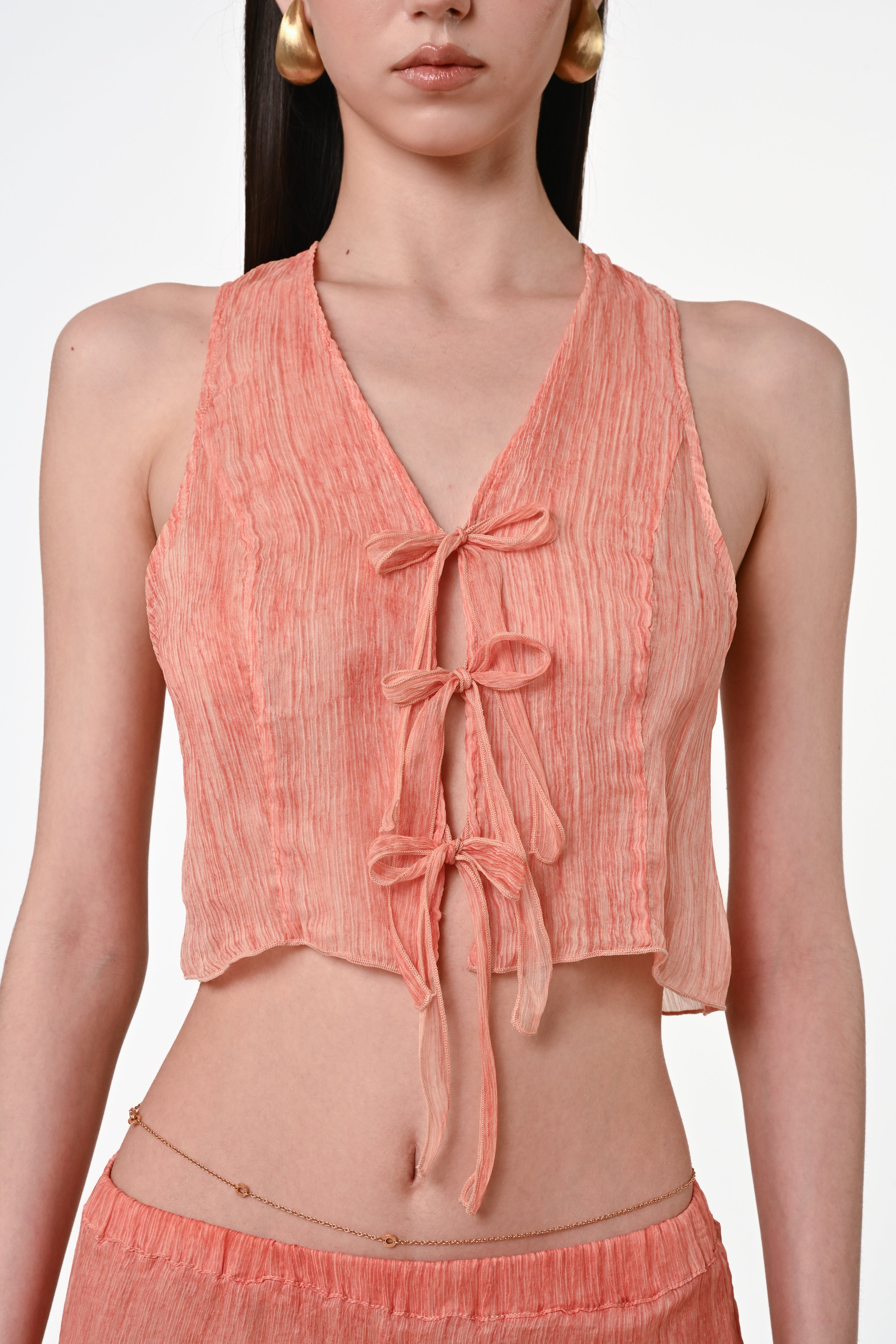 Springs Bow Silk Vest