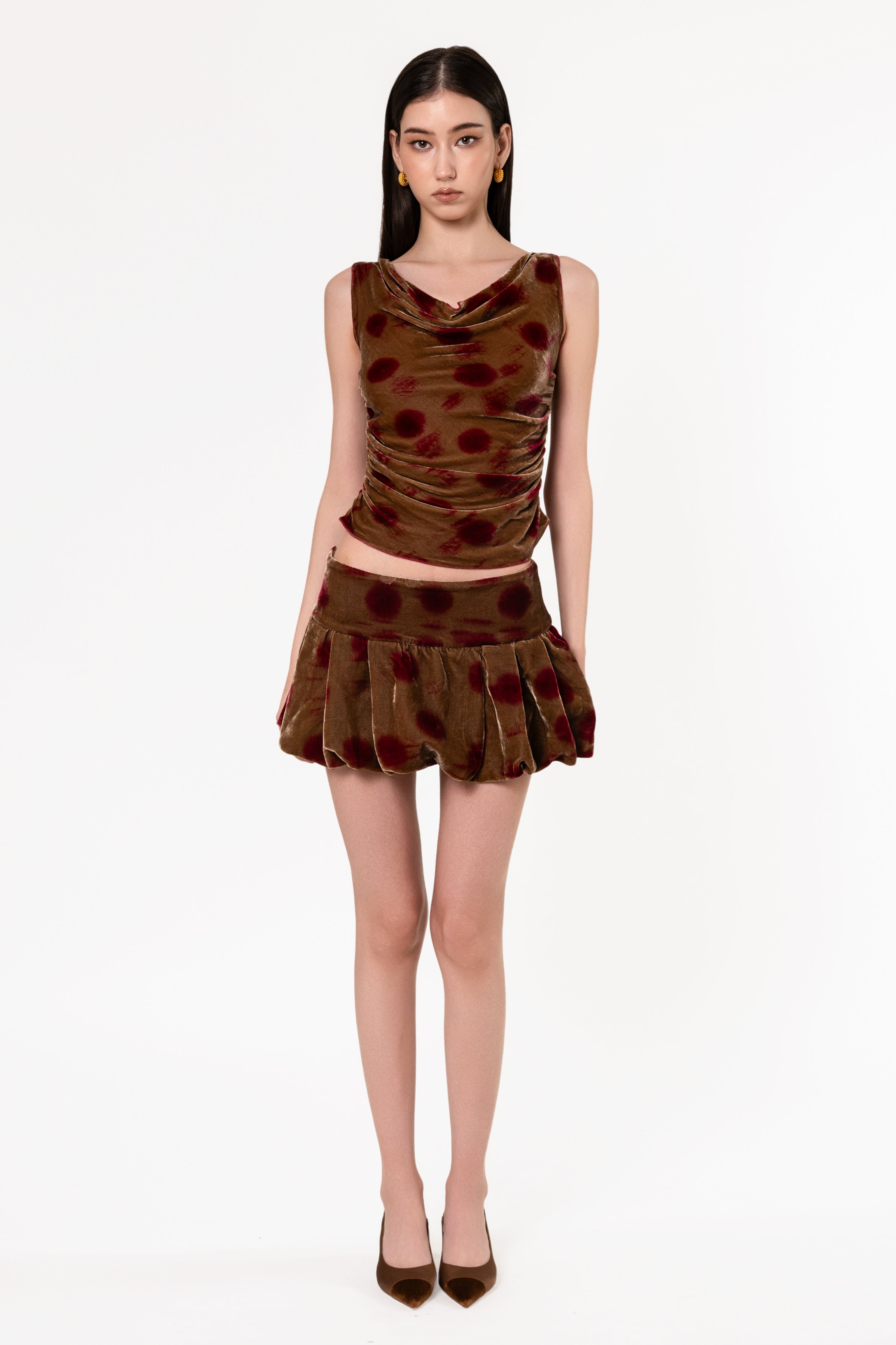 Susu Velvet Draped Top