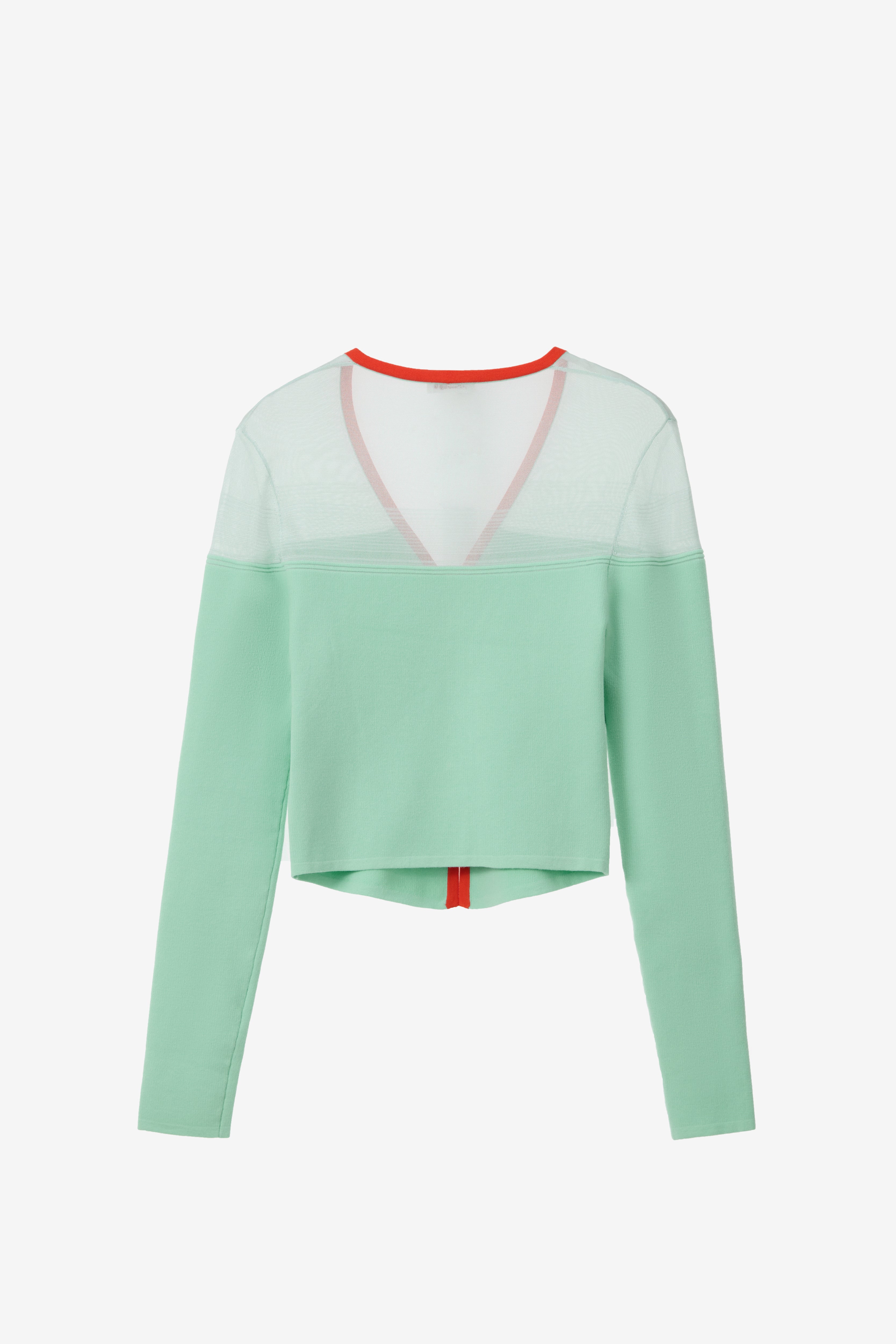 The Whisper Semi-Sheer Cardigan in Mint
