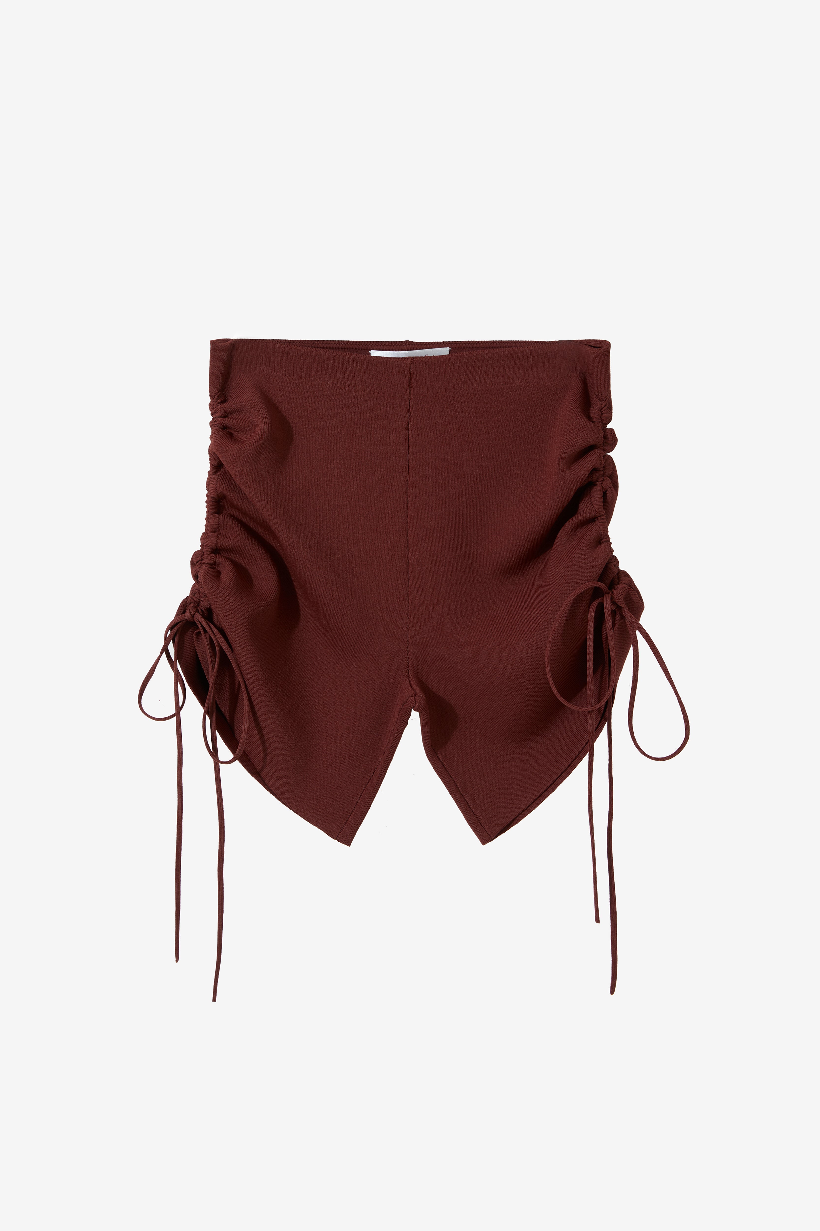 Drawstrings Knit Shorts in Rosewood