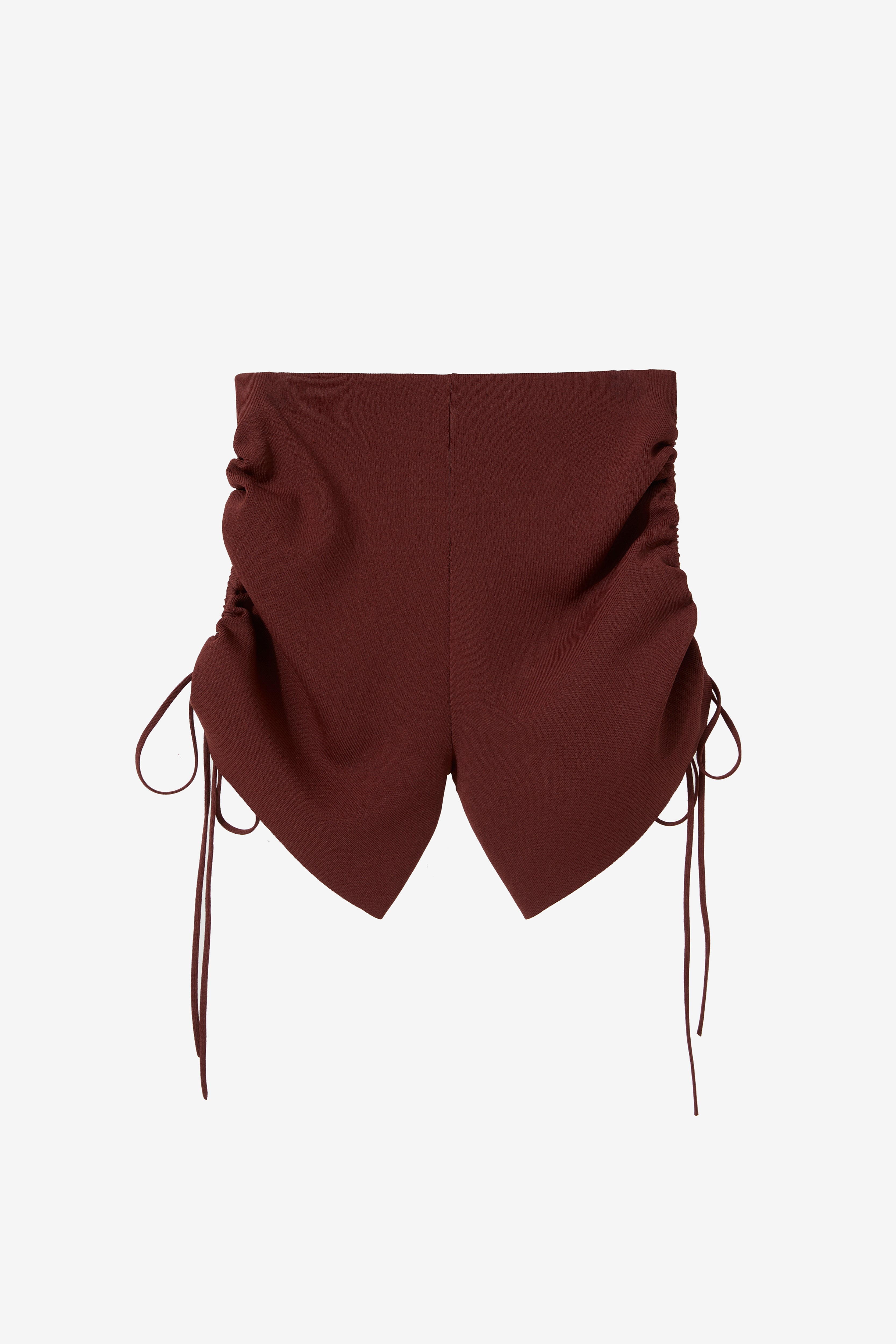 Drawstrings Knit Shorts in Rosewood
