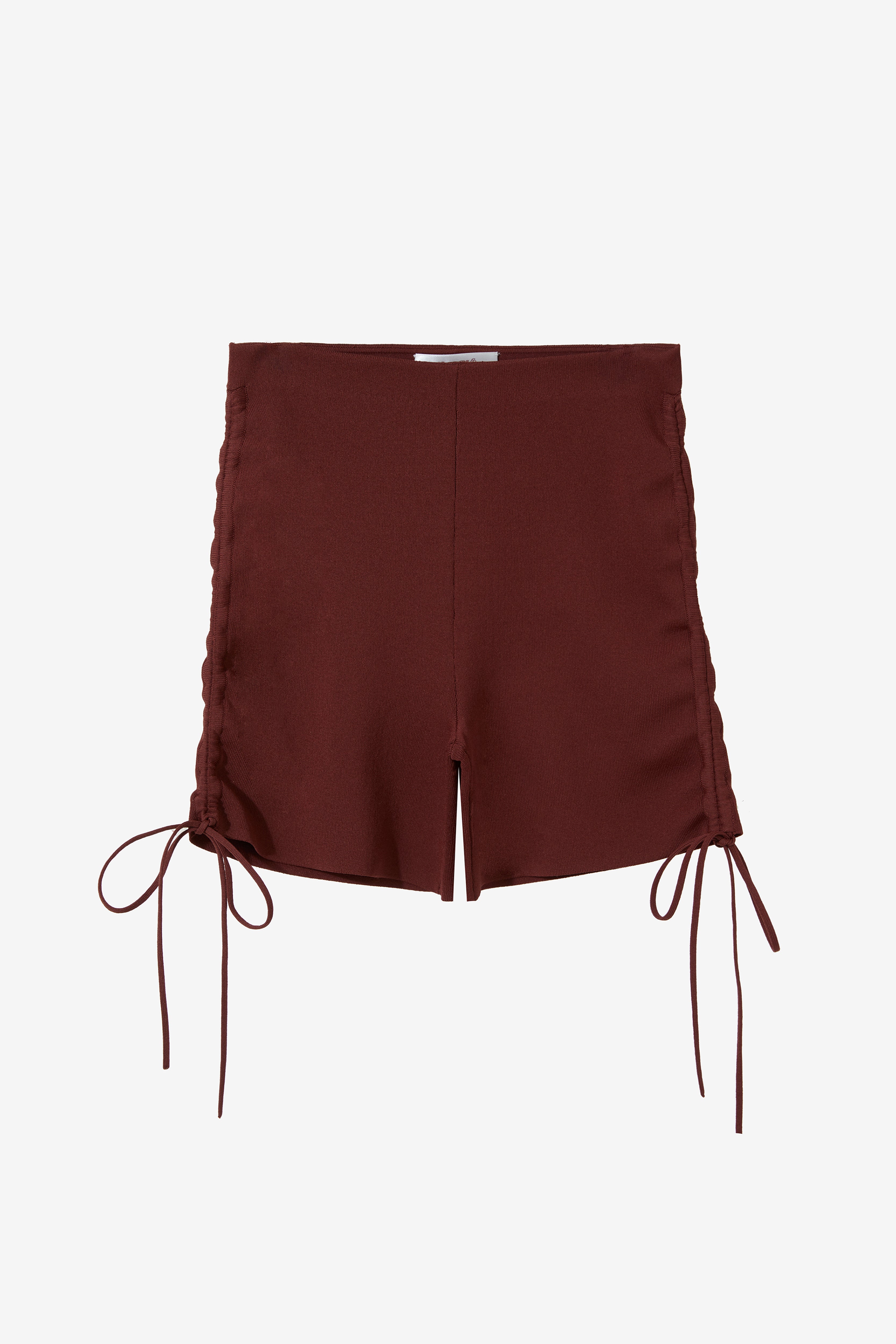 Drawstrings Knit Shorts in Rosewood