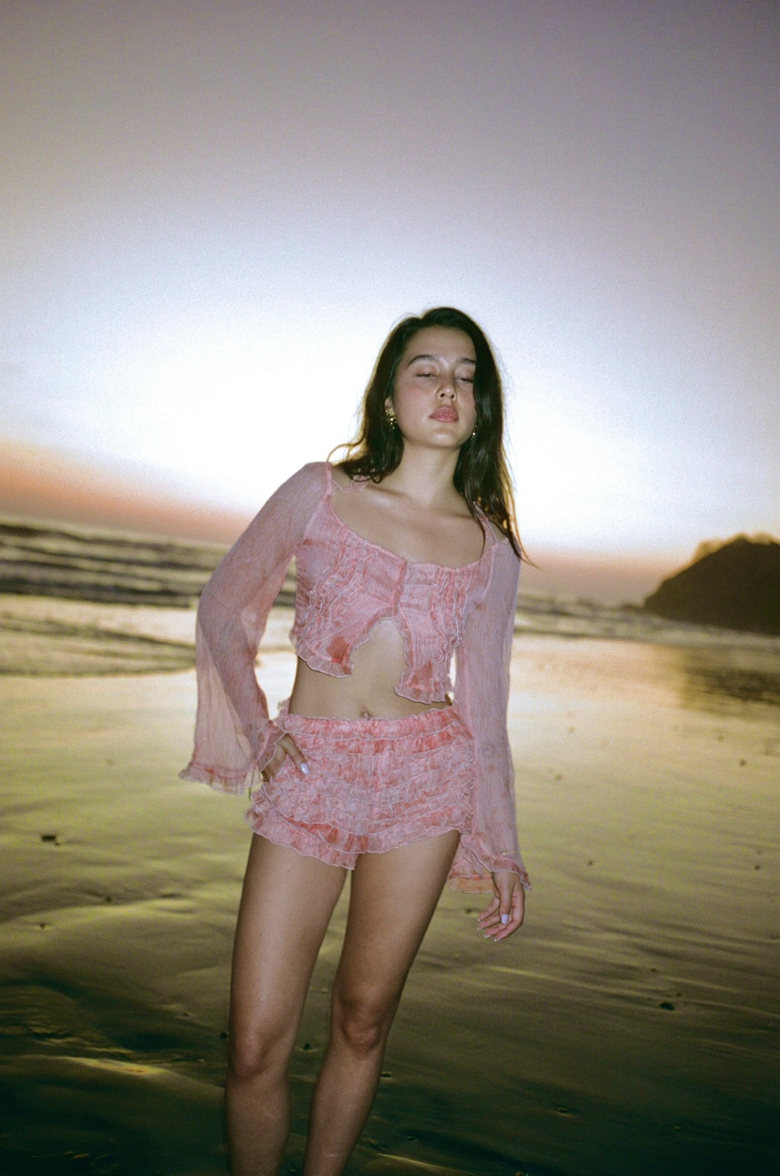 Springs Ruffle Silk Shorts