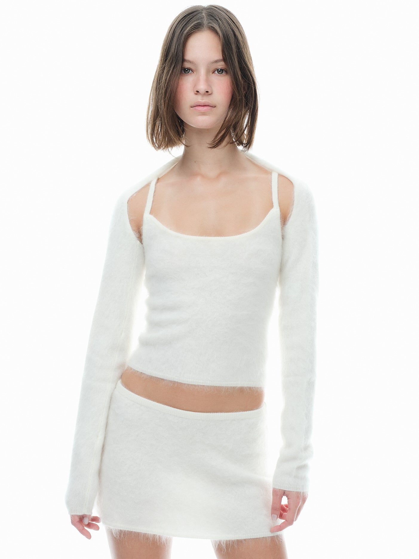 Hairy Cashmere Sleeves - Milk