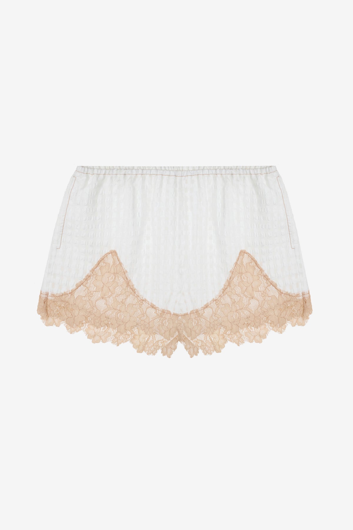 Peep Lace Shorts - White