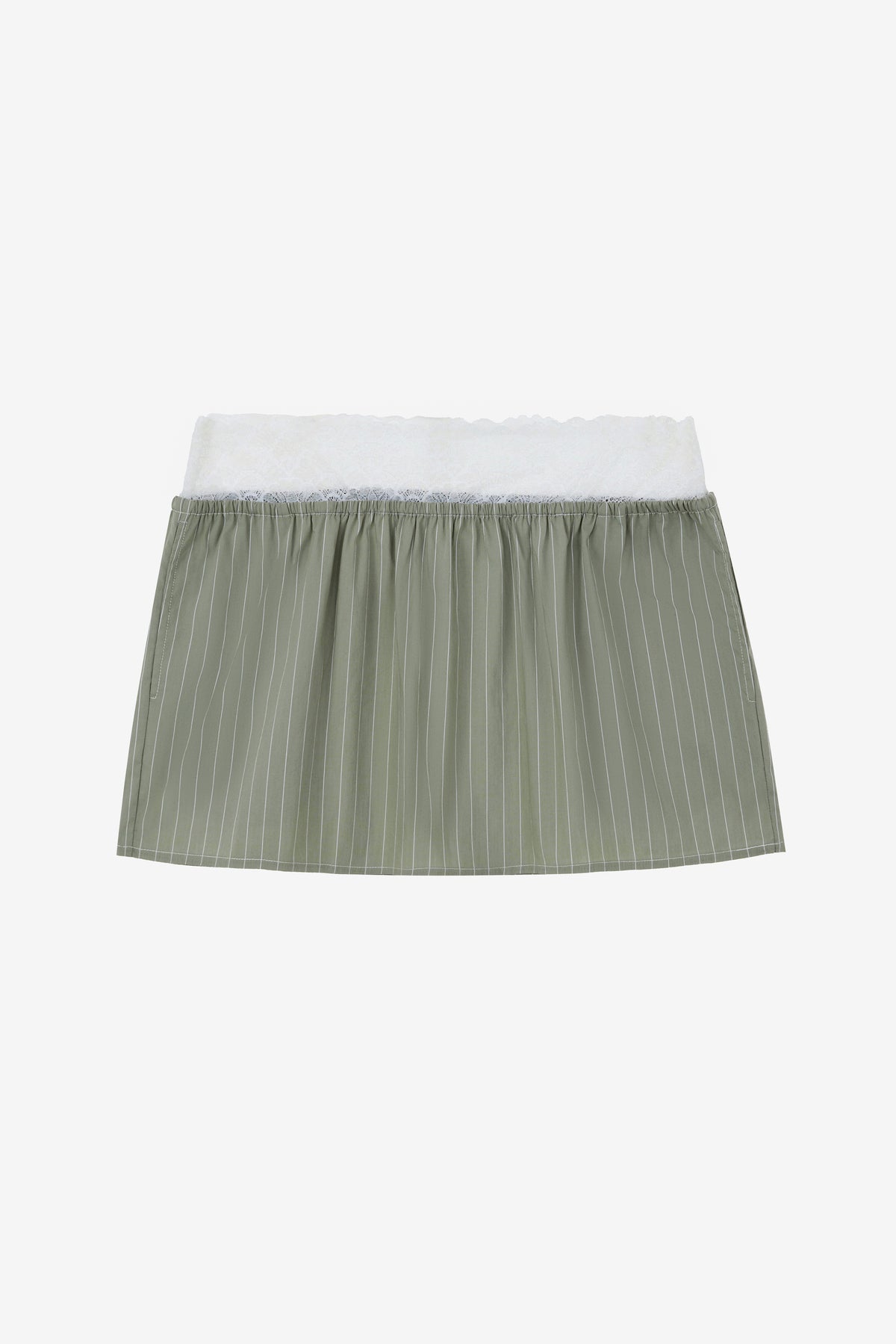 Peep Lace Skirt - Green Stripes