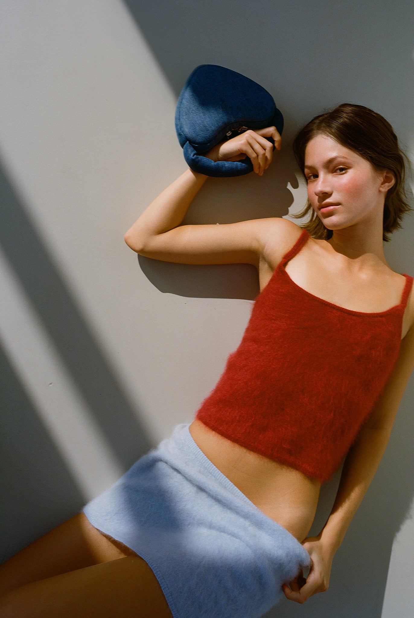 Hairy Cashmere Tank - Pomegranate