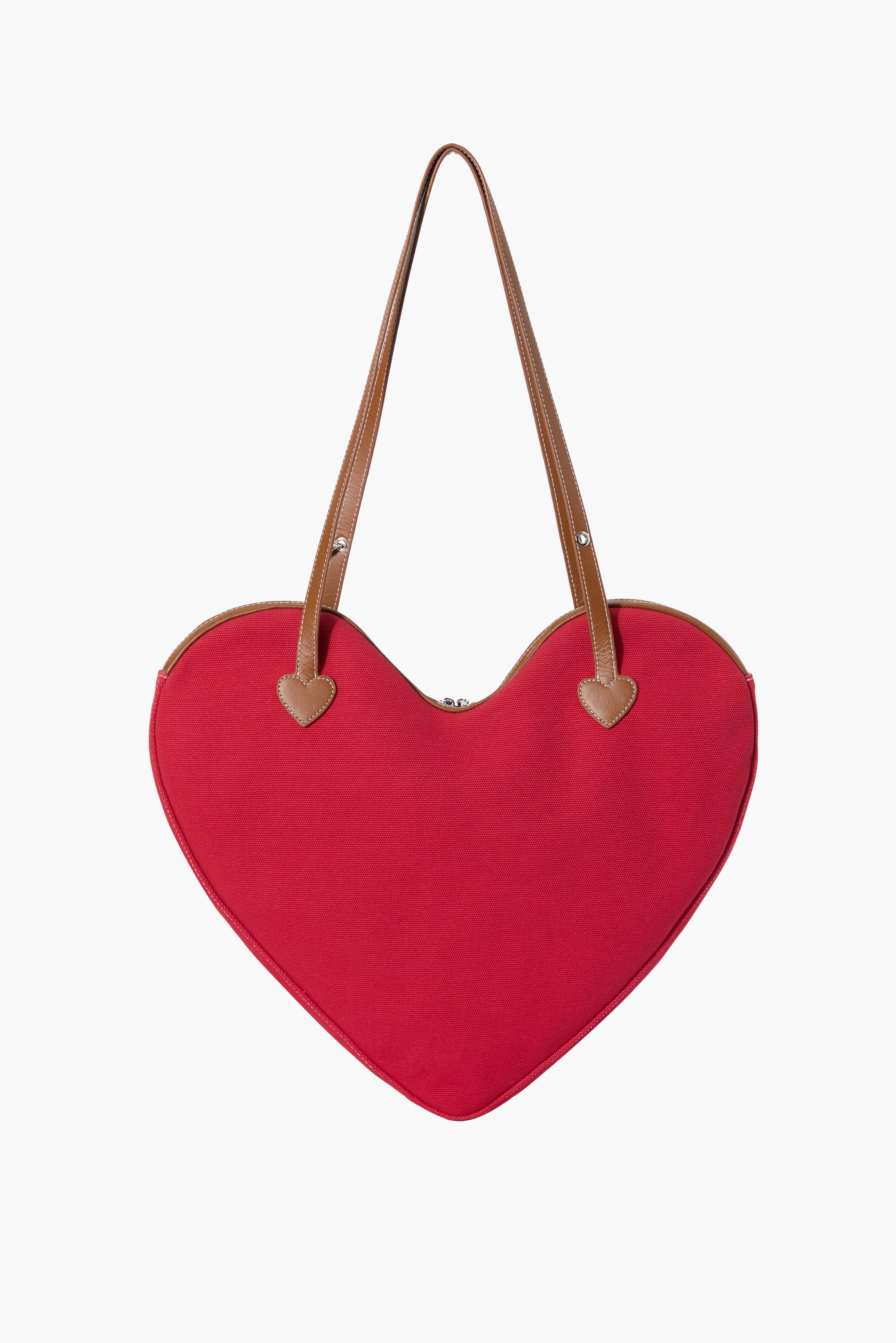 Big Heart Bag with Leather - Red