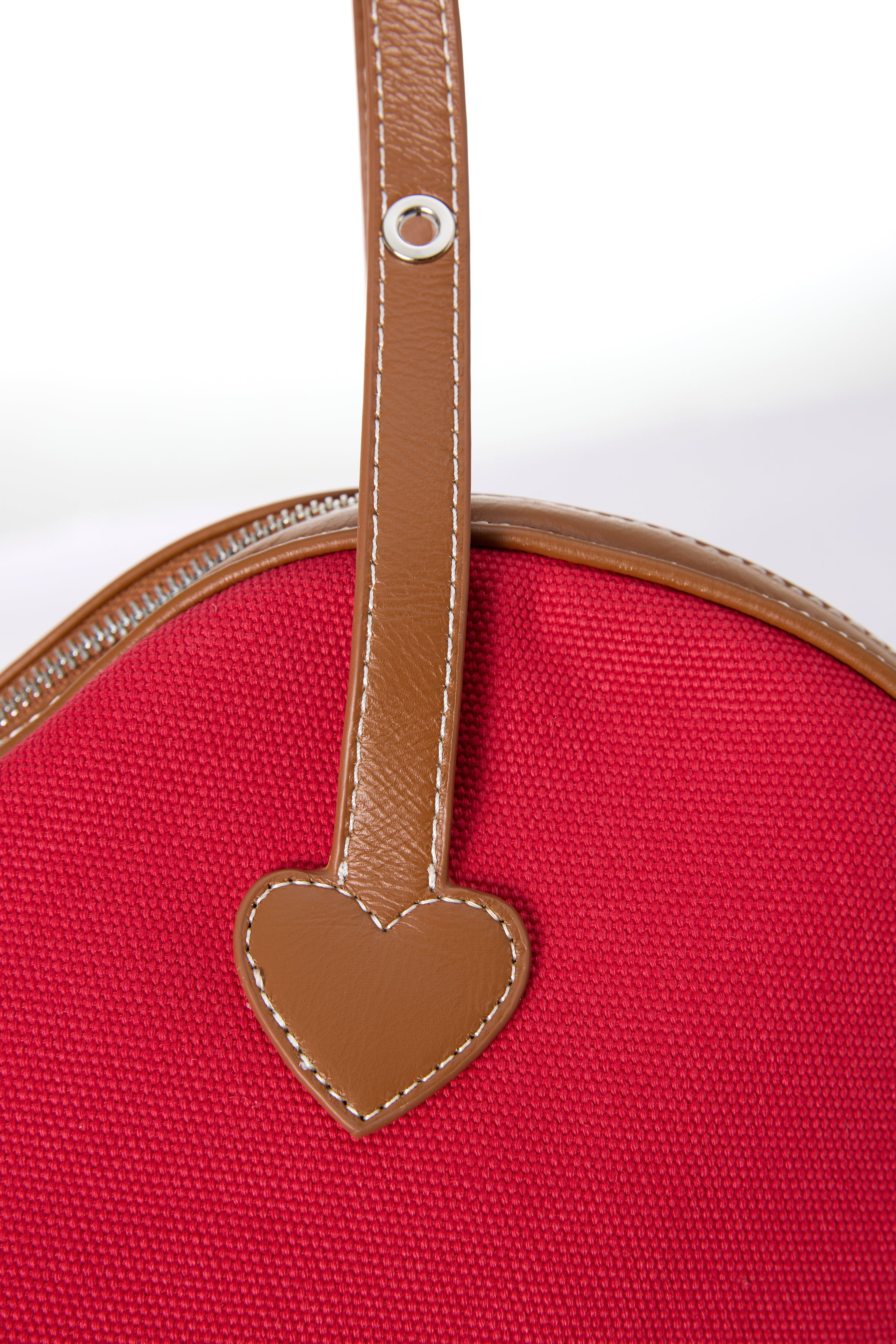 Big Heart Bag with Leather - Red
