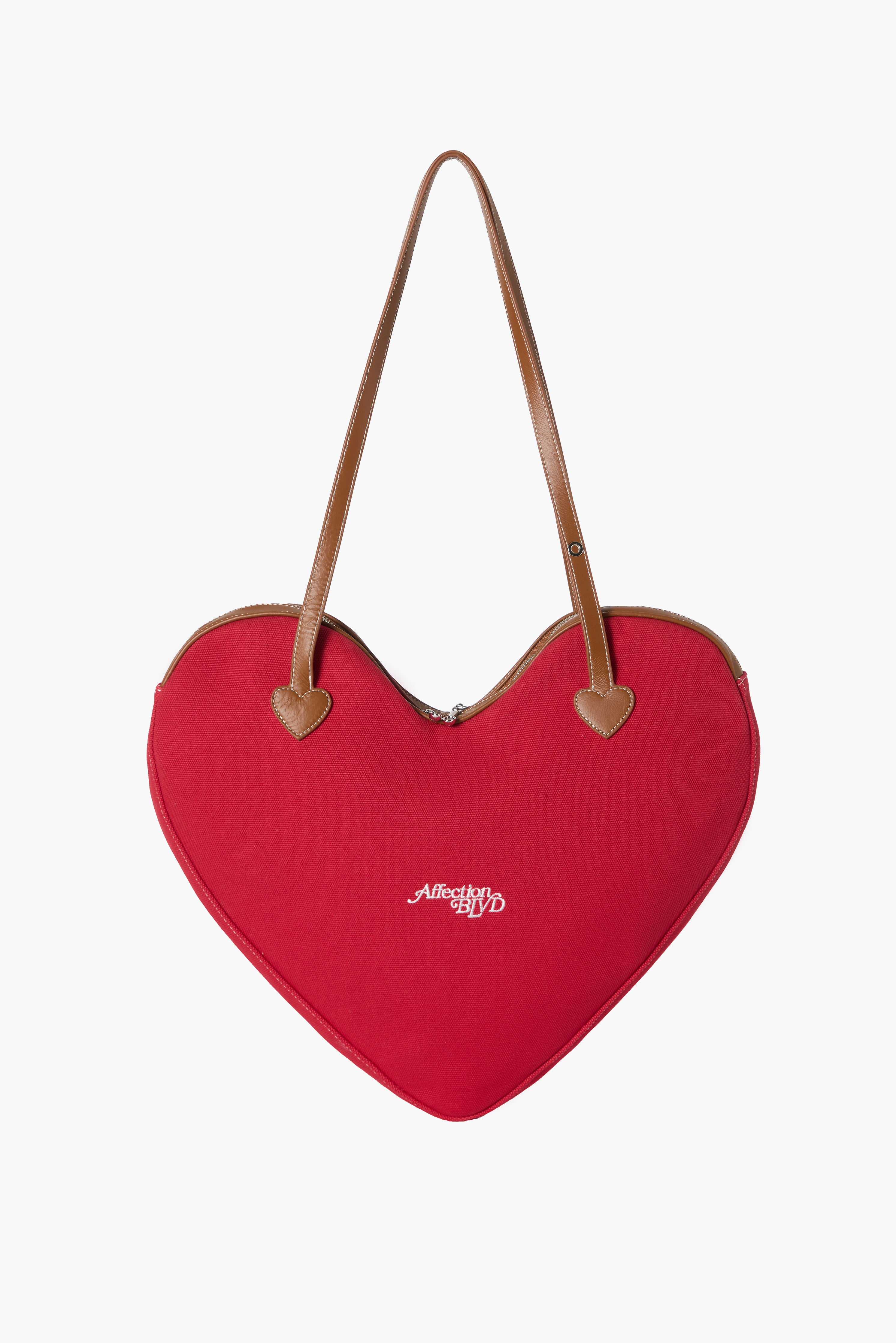 Big Heart Bag with Leather - Red