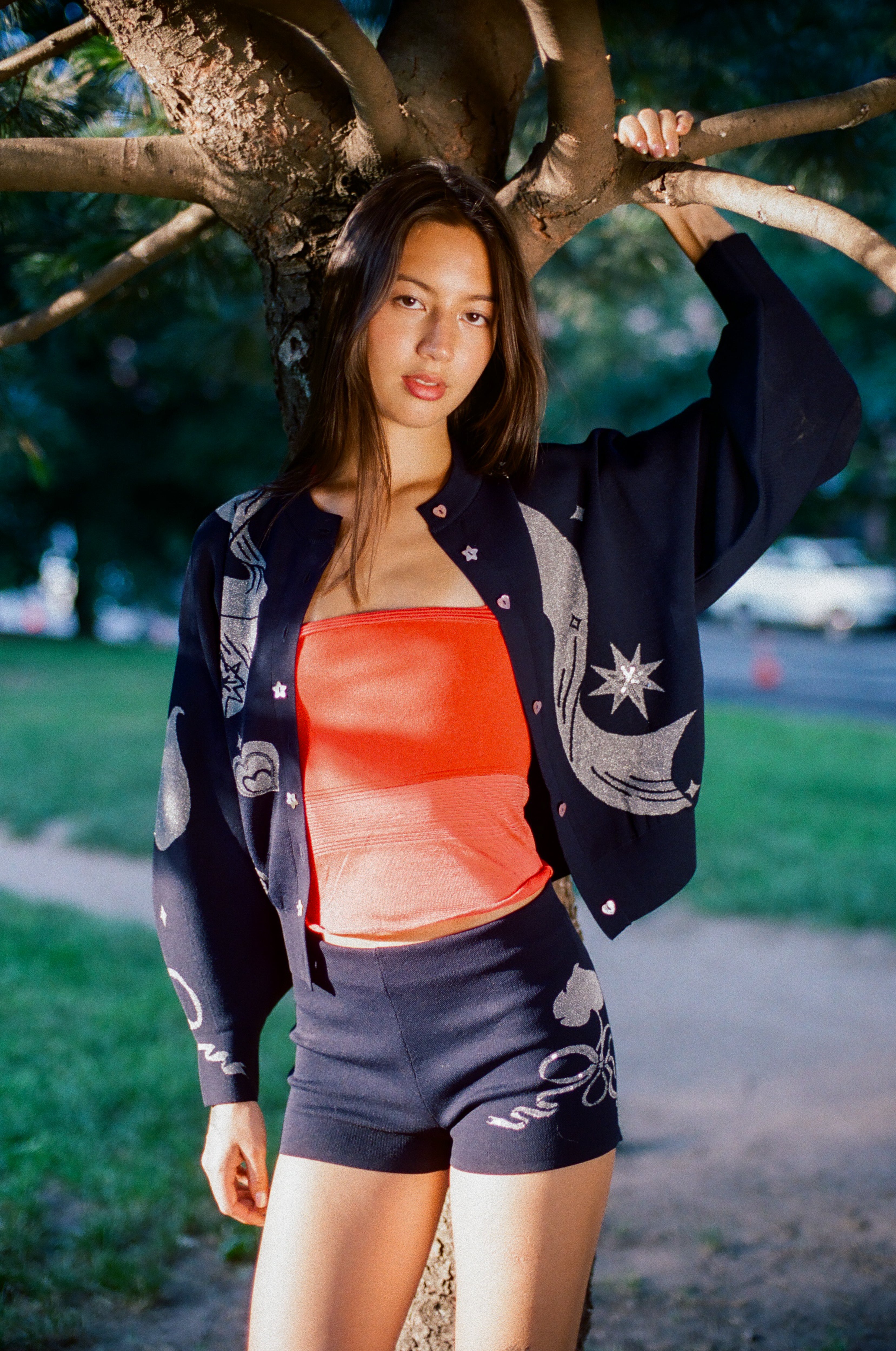 The Bow Cardigan in Navy