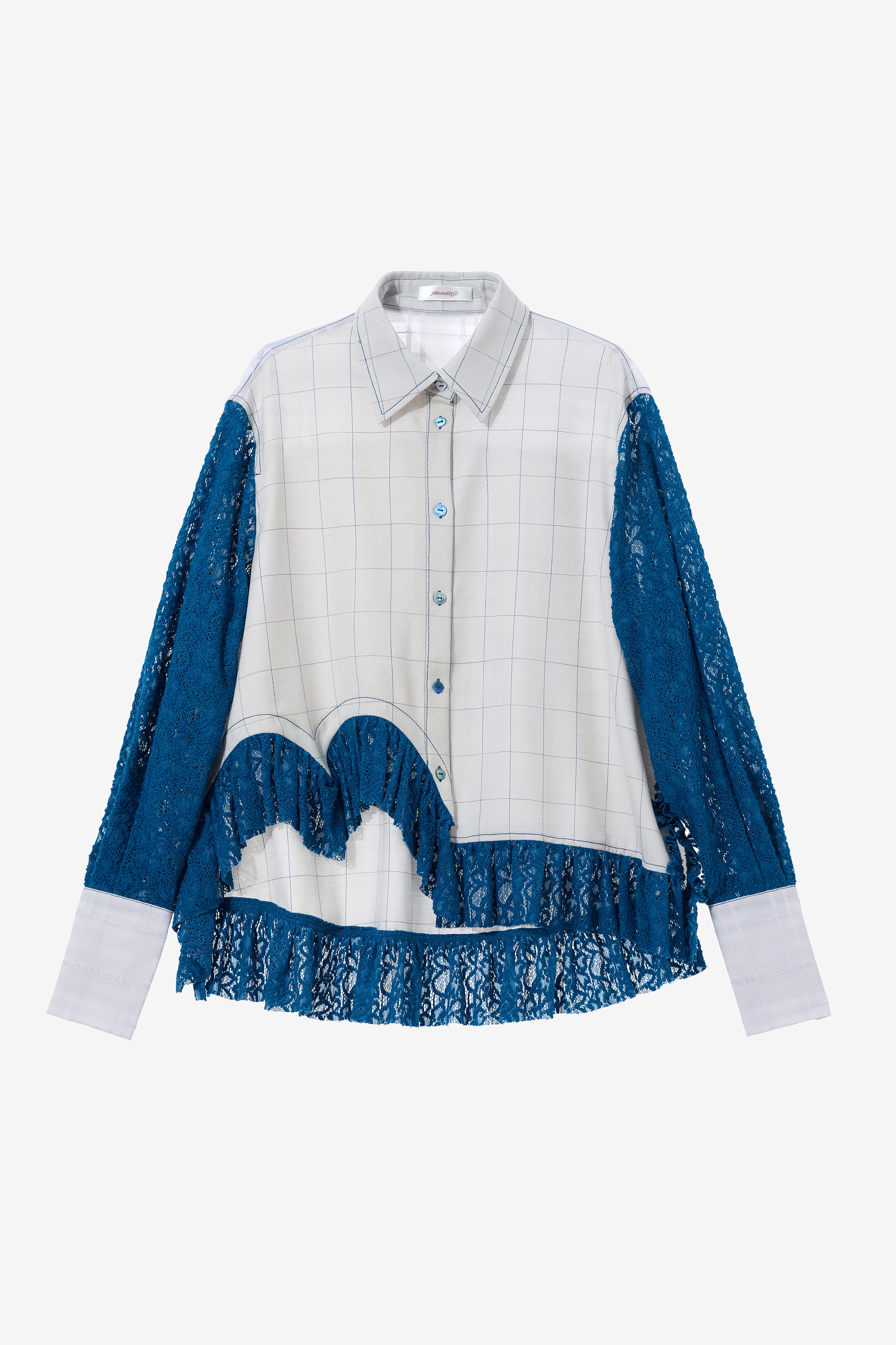"I HEART U 2" Button Up- Blue Lace