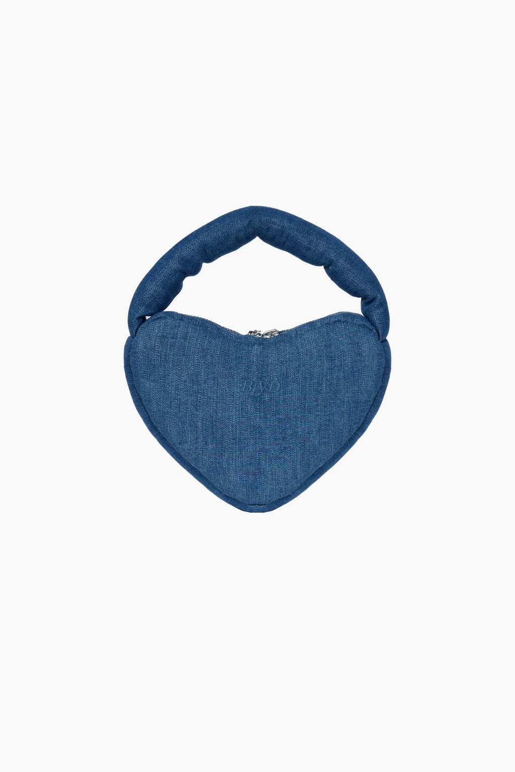 Marshmallow Heart Clutch Denim