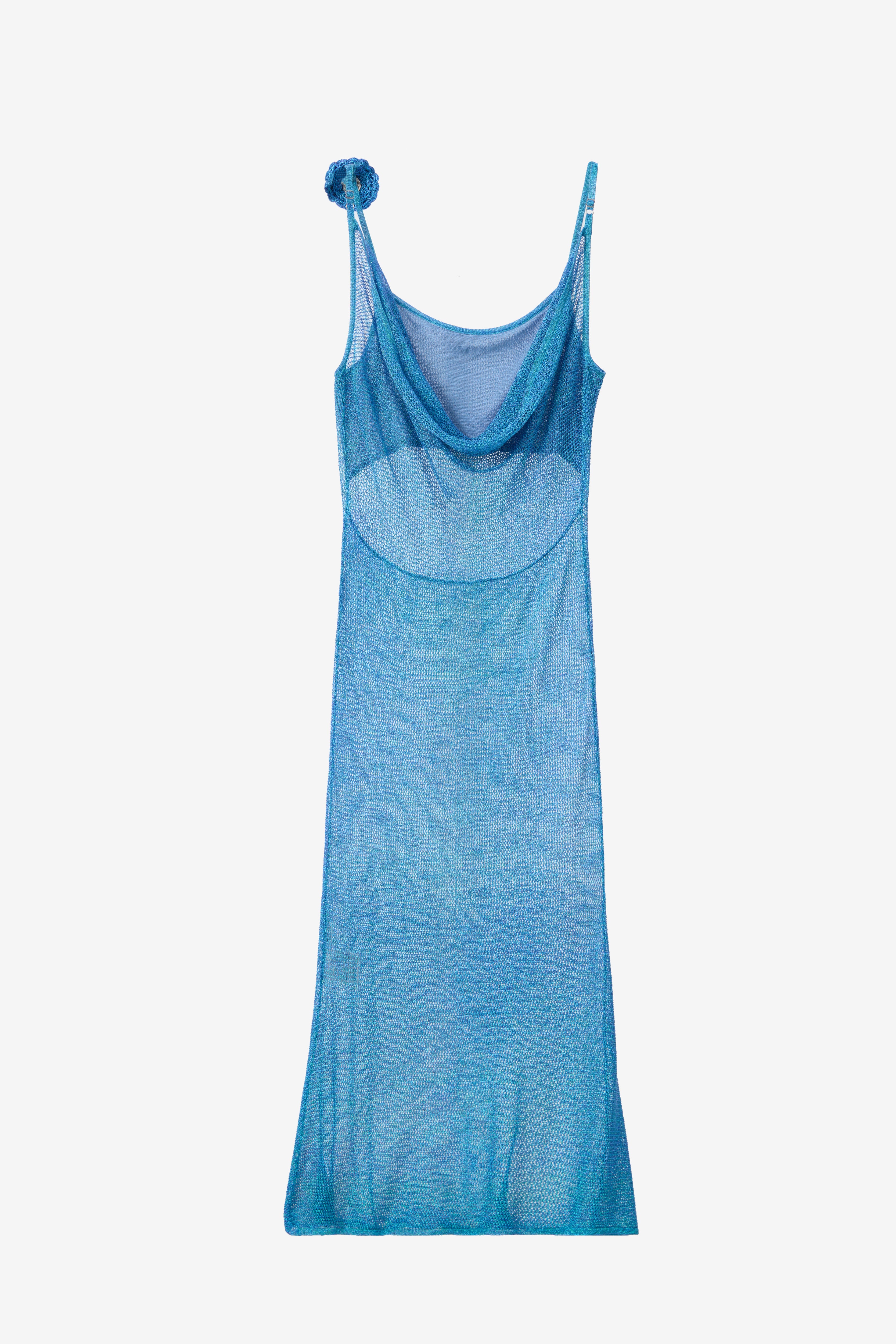 The Galaxy Cowl Back Dress in Twilight