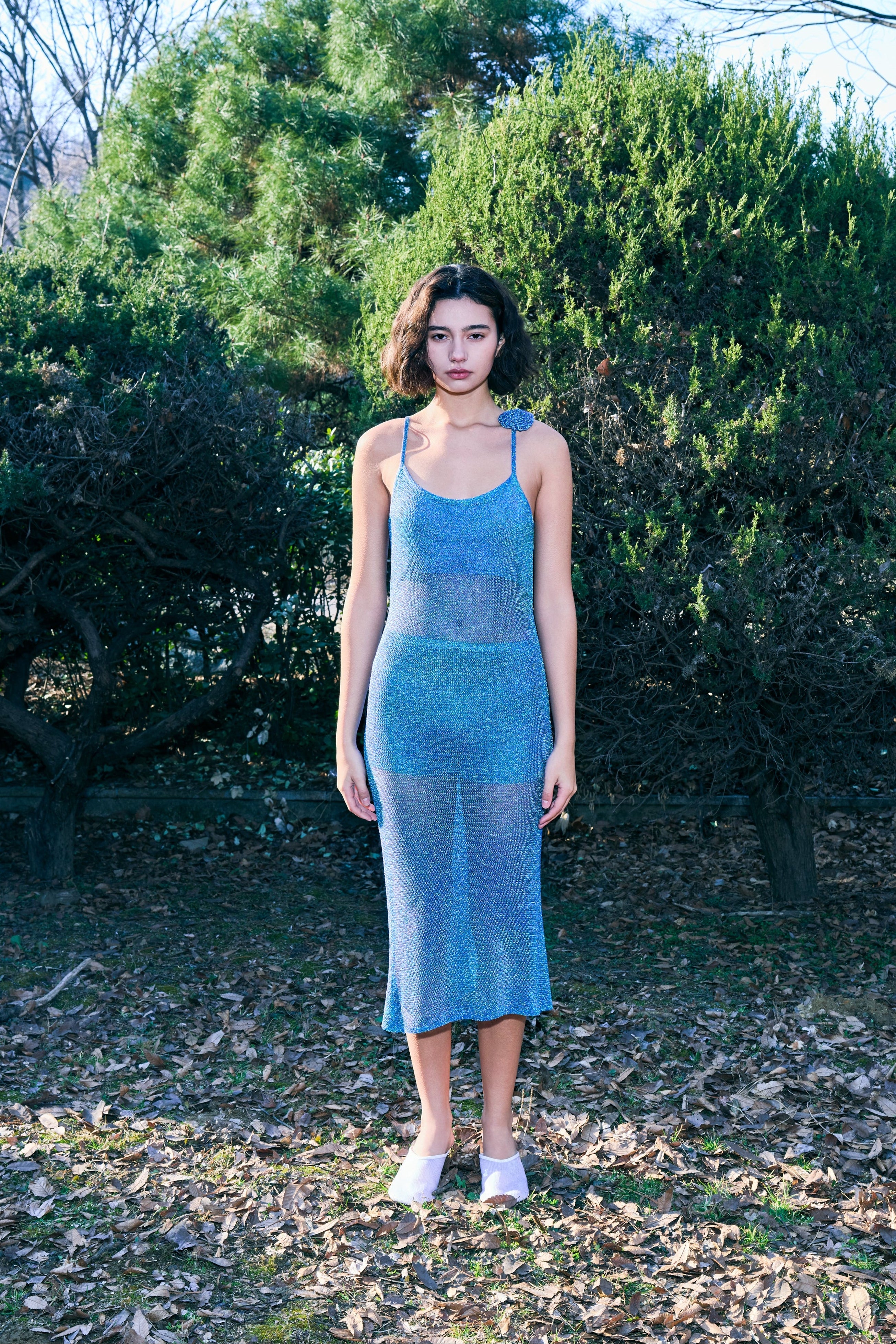 The Galaxy Cowl Back Dress in Twilight