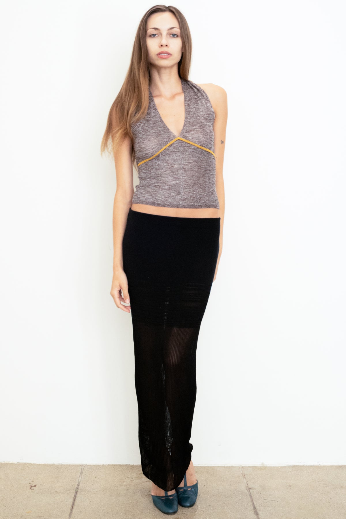 The Galaxy Halter Top in Silver Brown