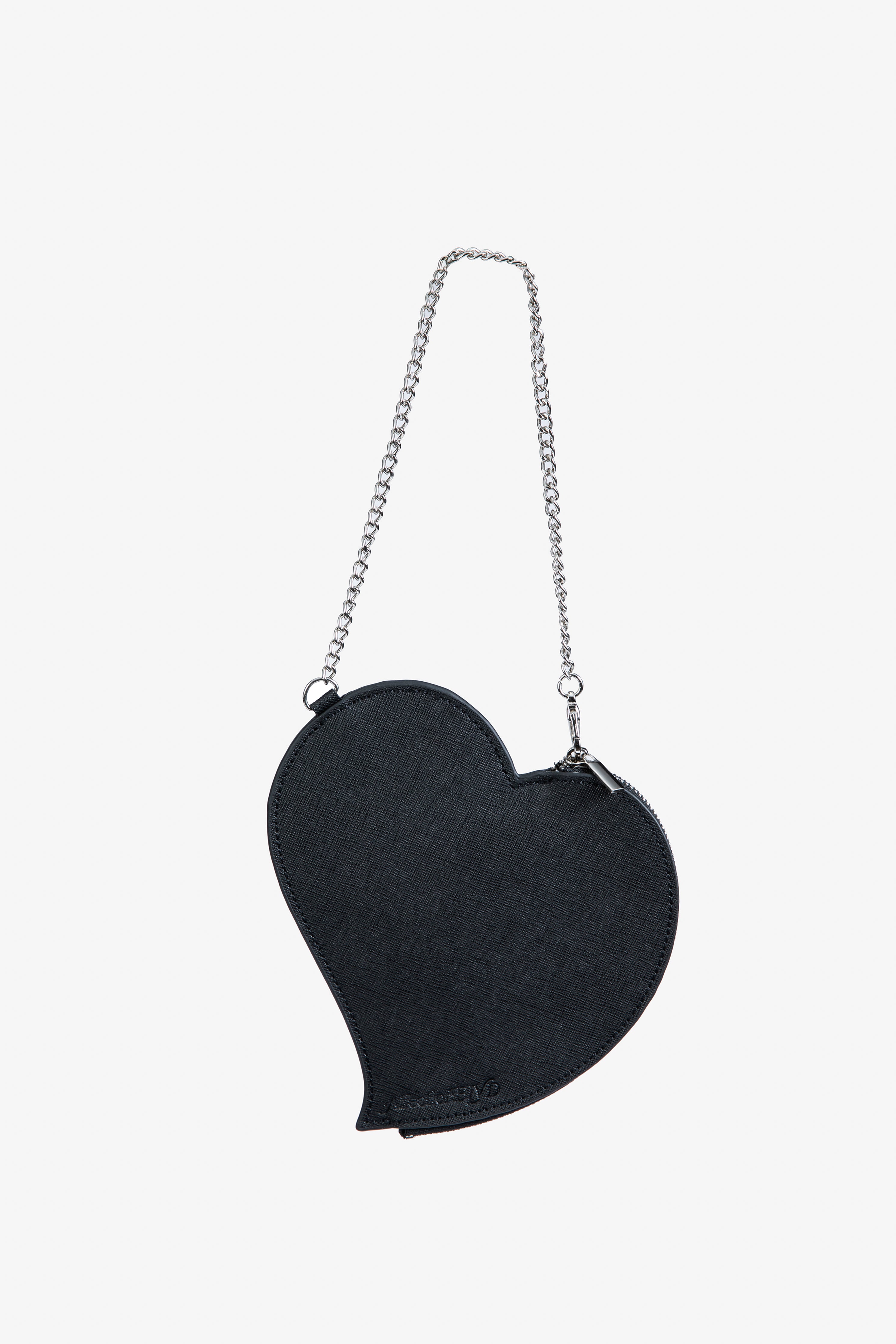 'Heart Mesh' Medium Shoulder Bag - Black