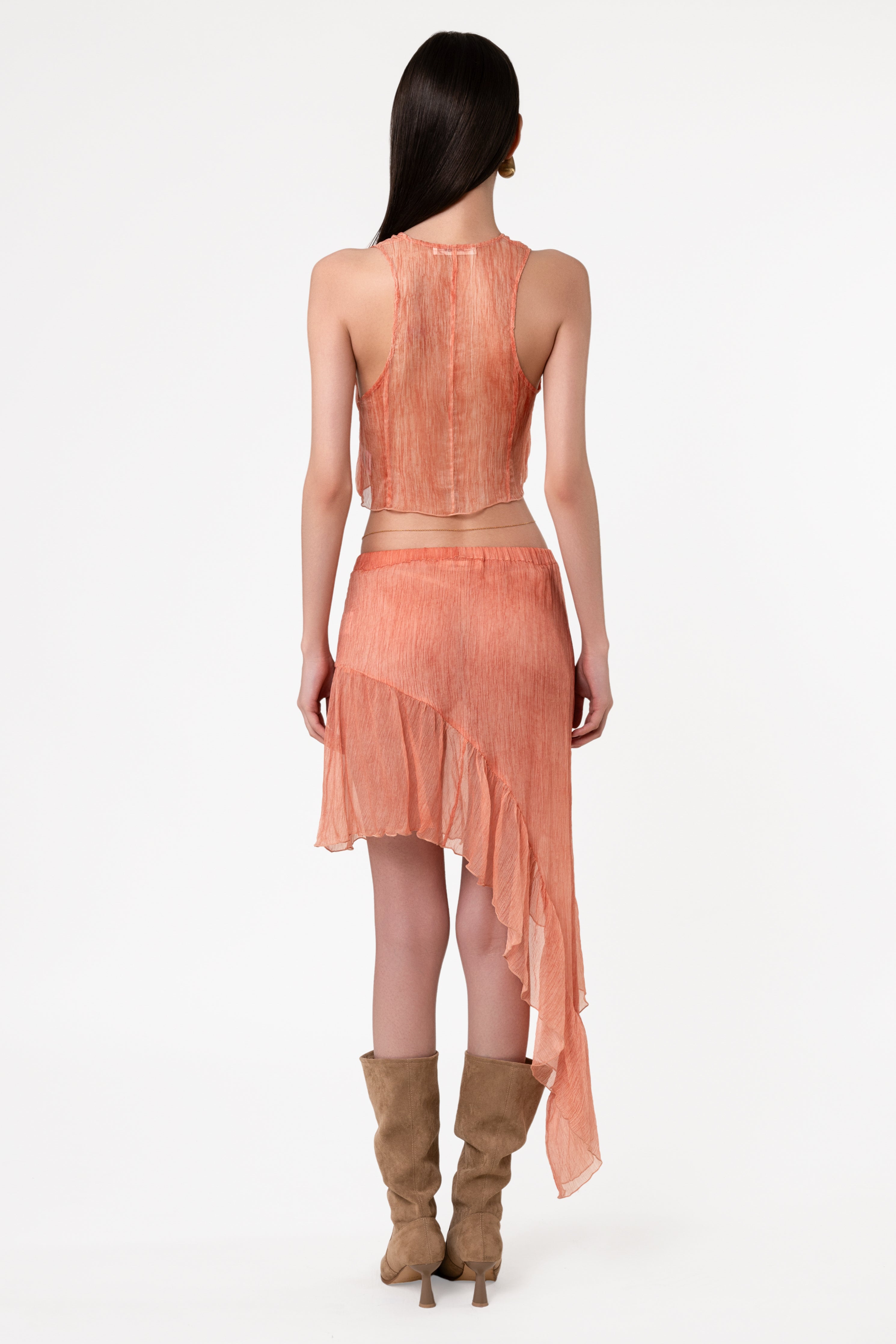 Springs Ruffle Silk Skirt