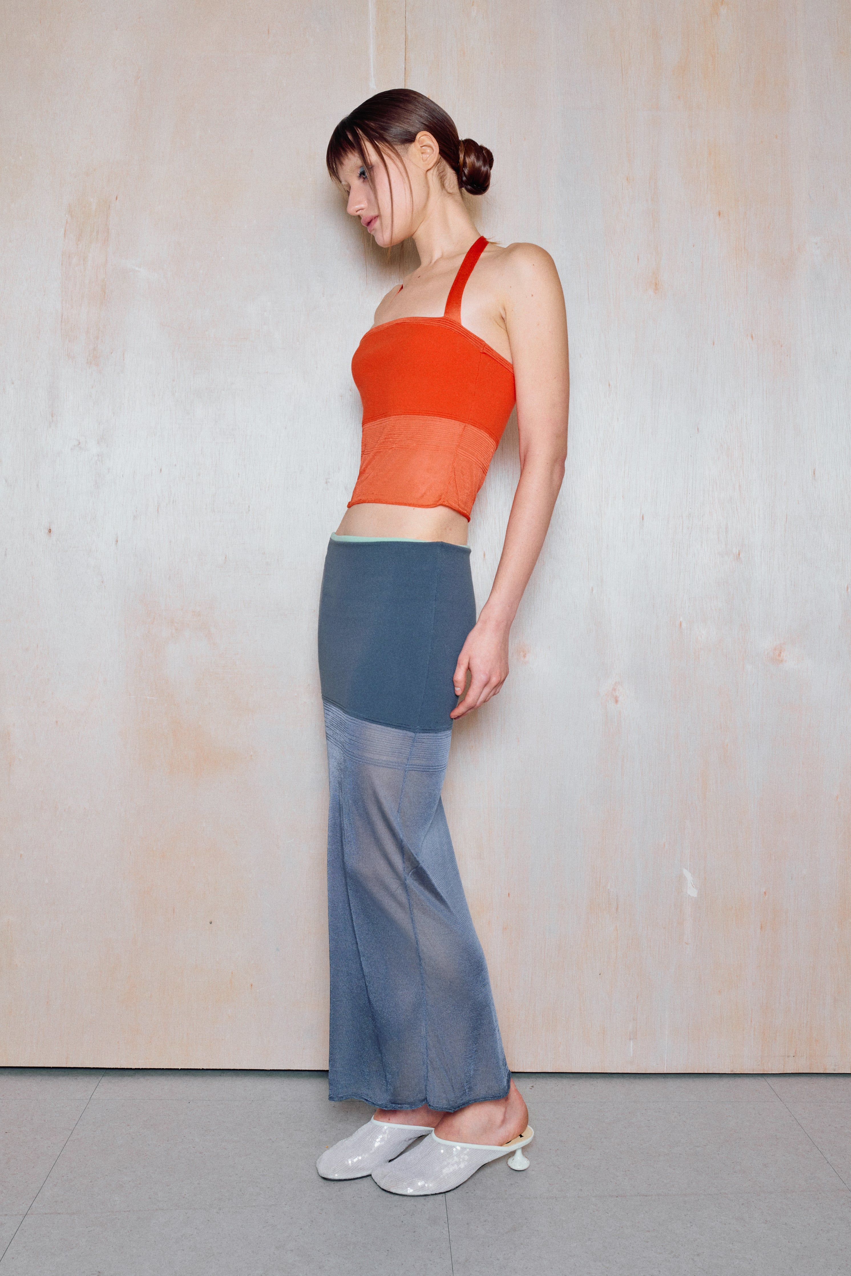 The Whisper Halter Top in Tomato