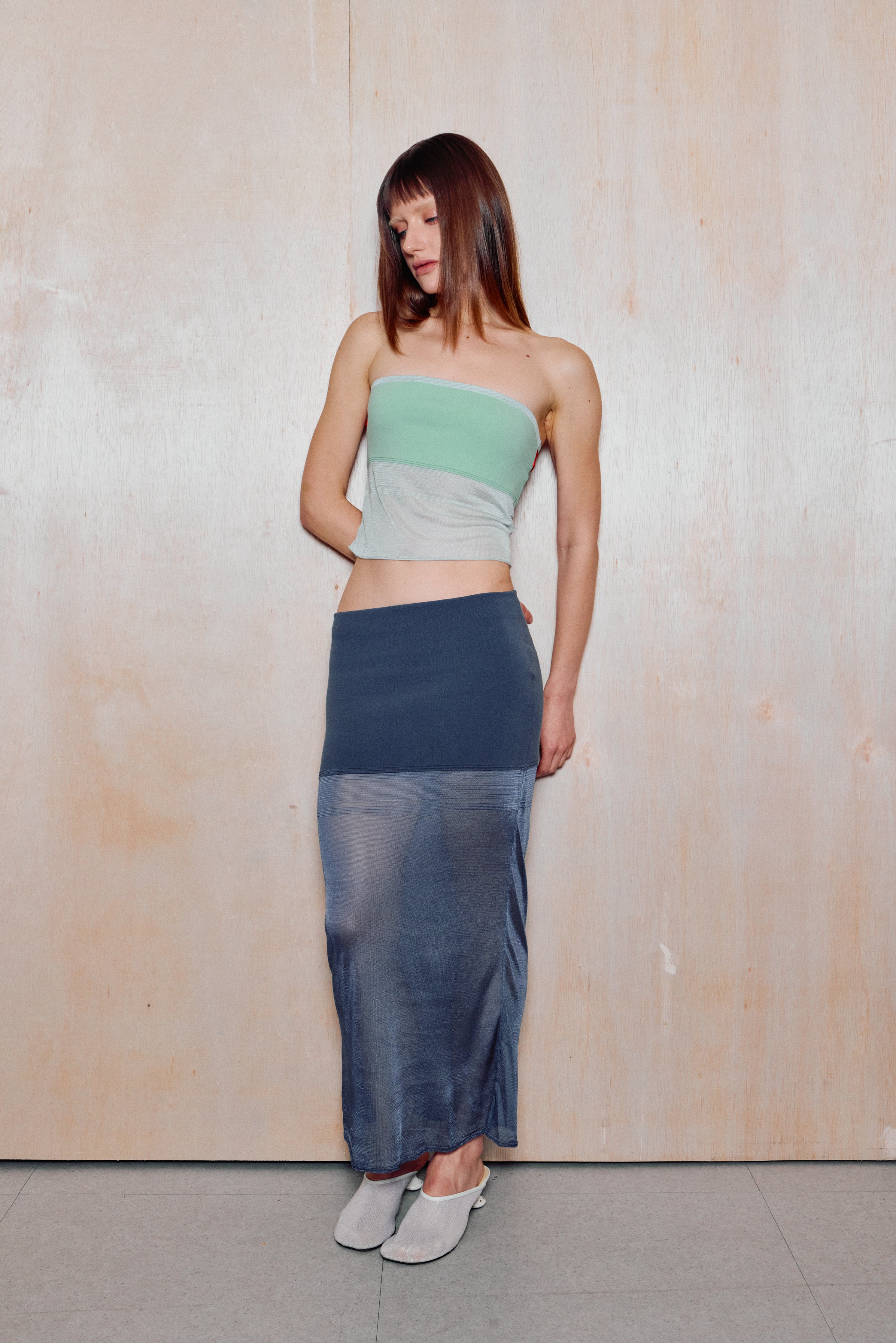 The Whisper Maxi Skirt in Grey
