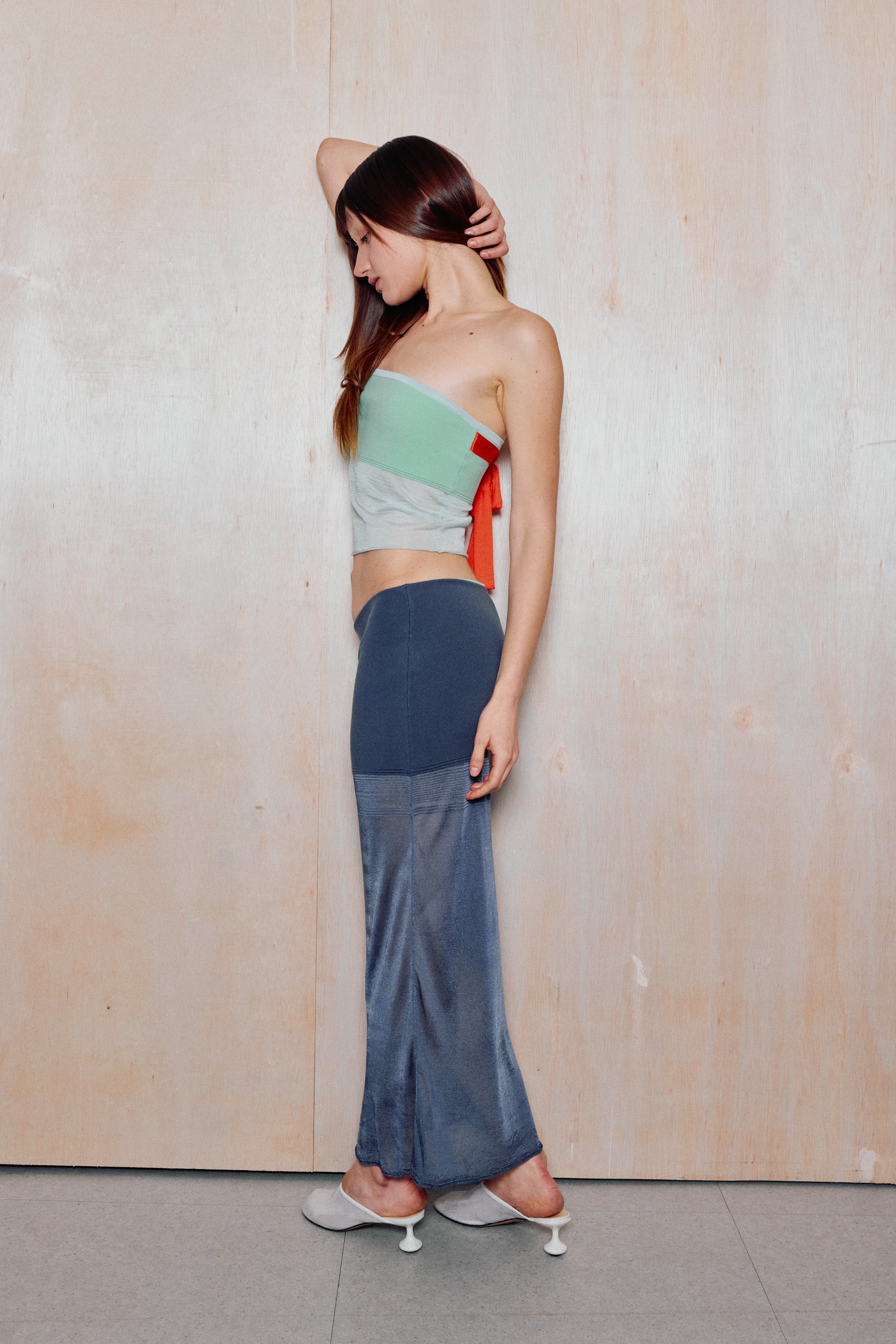 The Whisper Maxi Skirt in Grey