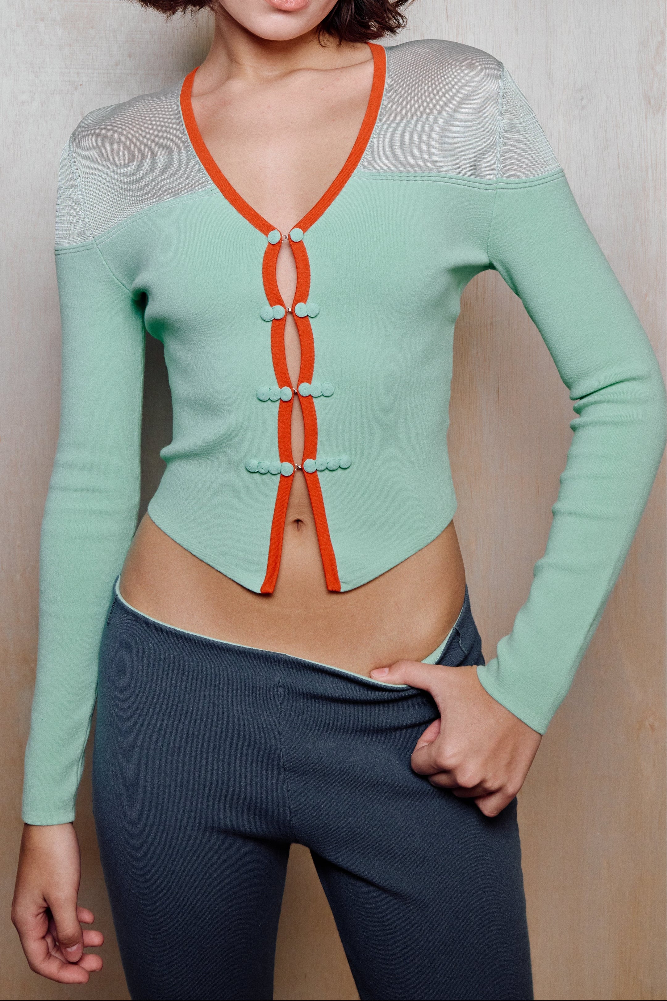 The Whisper Semi-Sheer Cardigan in Mint