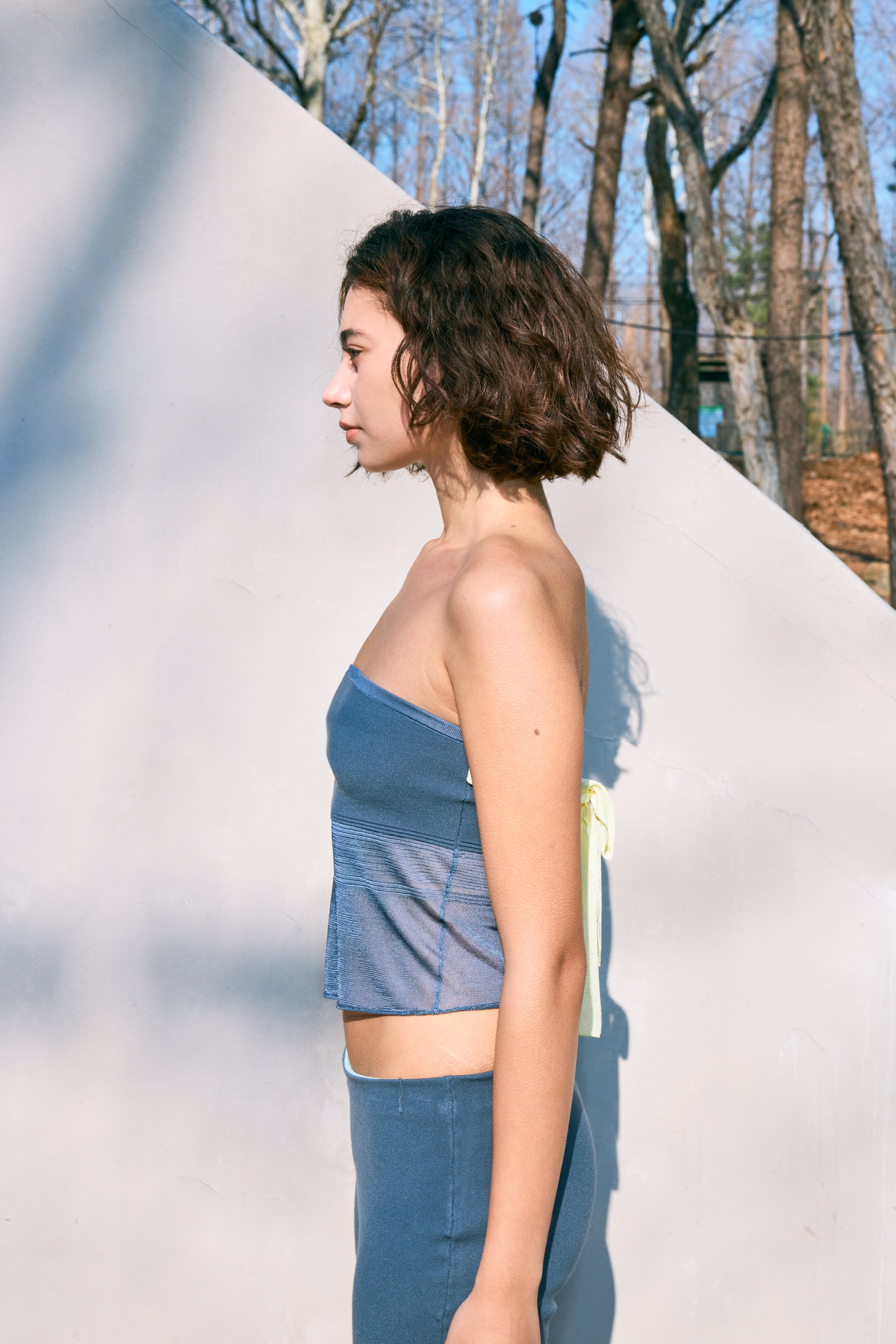 The Whisper Side Strap Tube in Grey