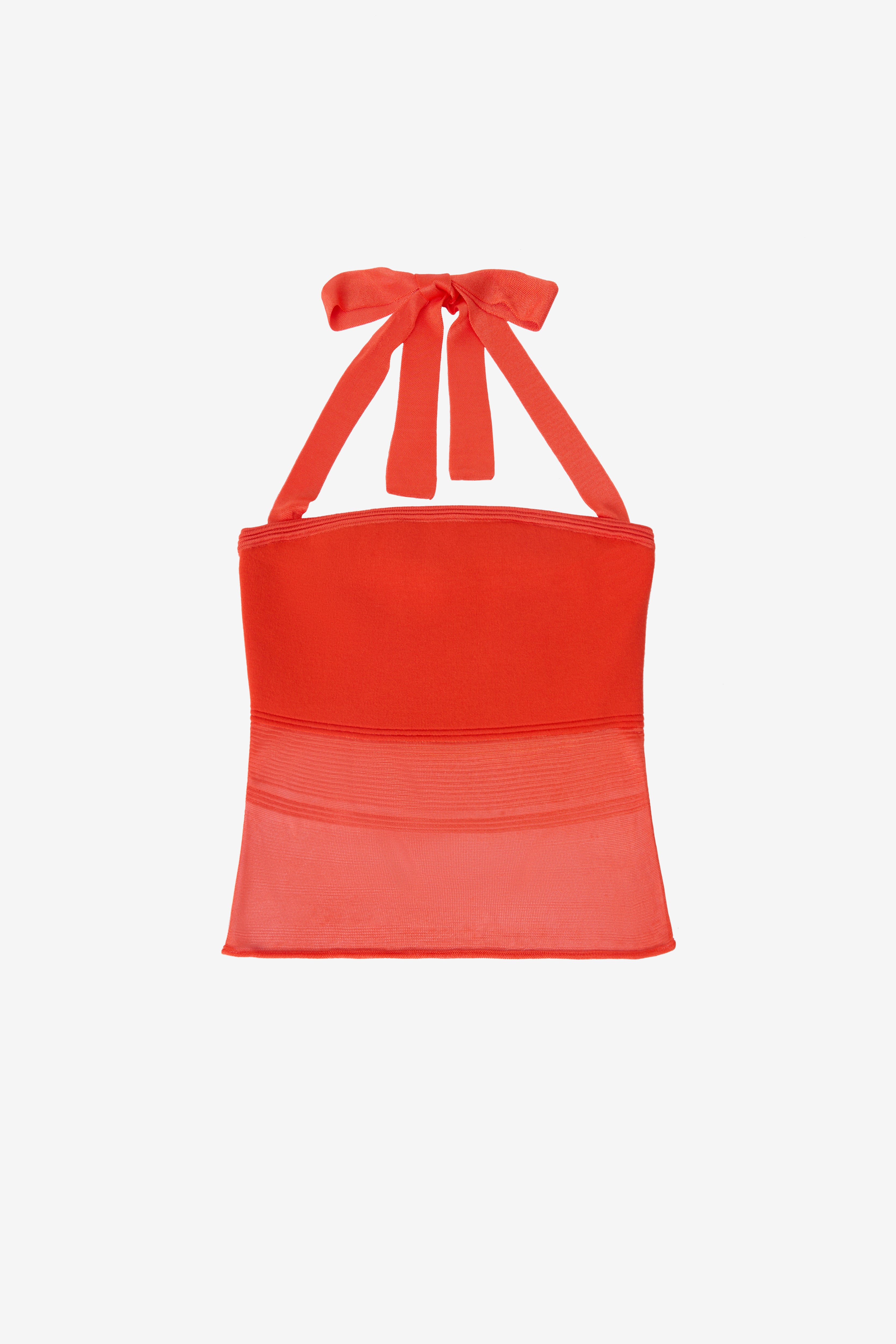 The Whisper Halter Top in Tomato