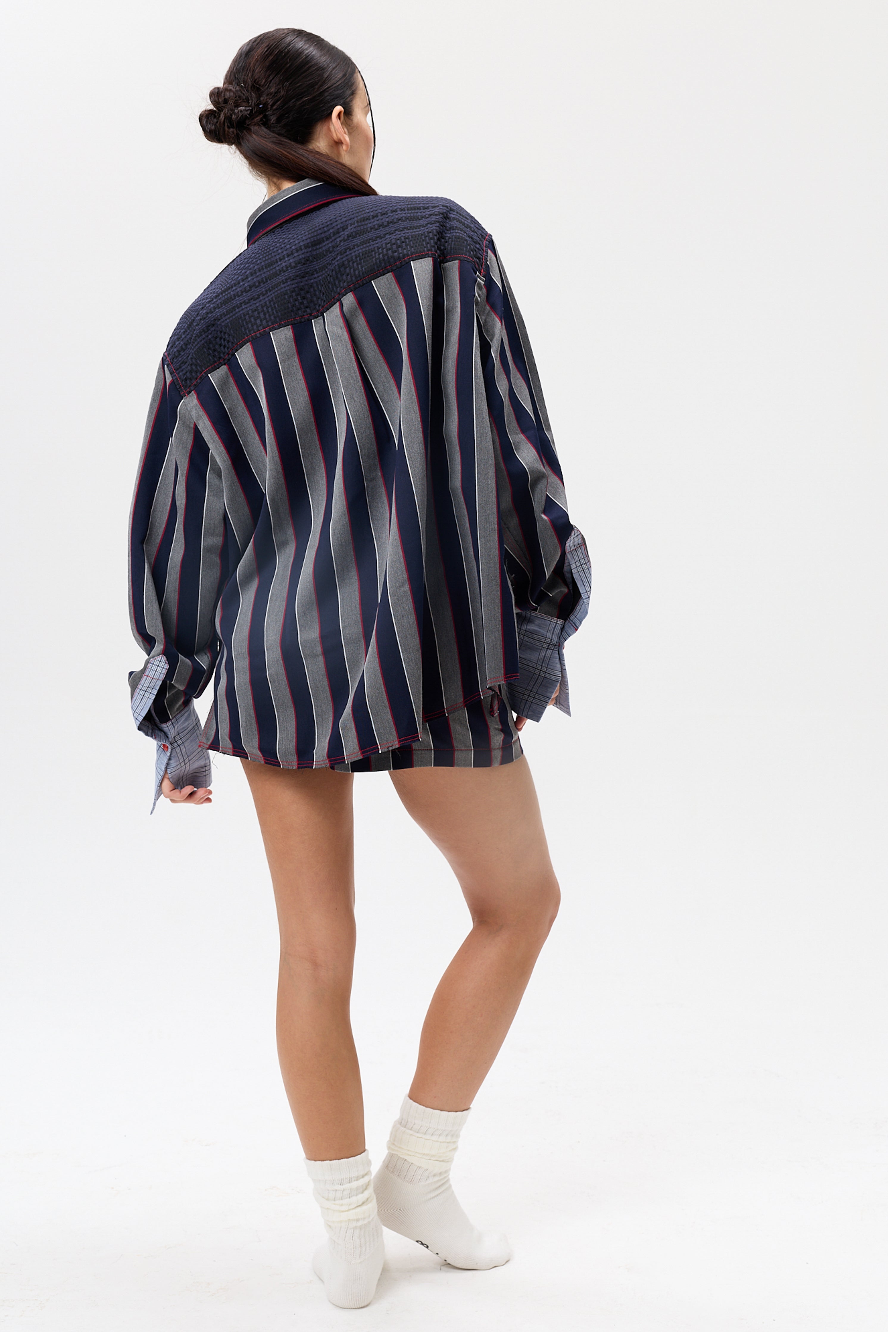 "I HEART U" Patchwork Button Up- Combo #3