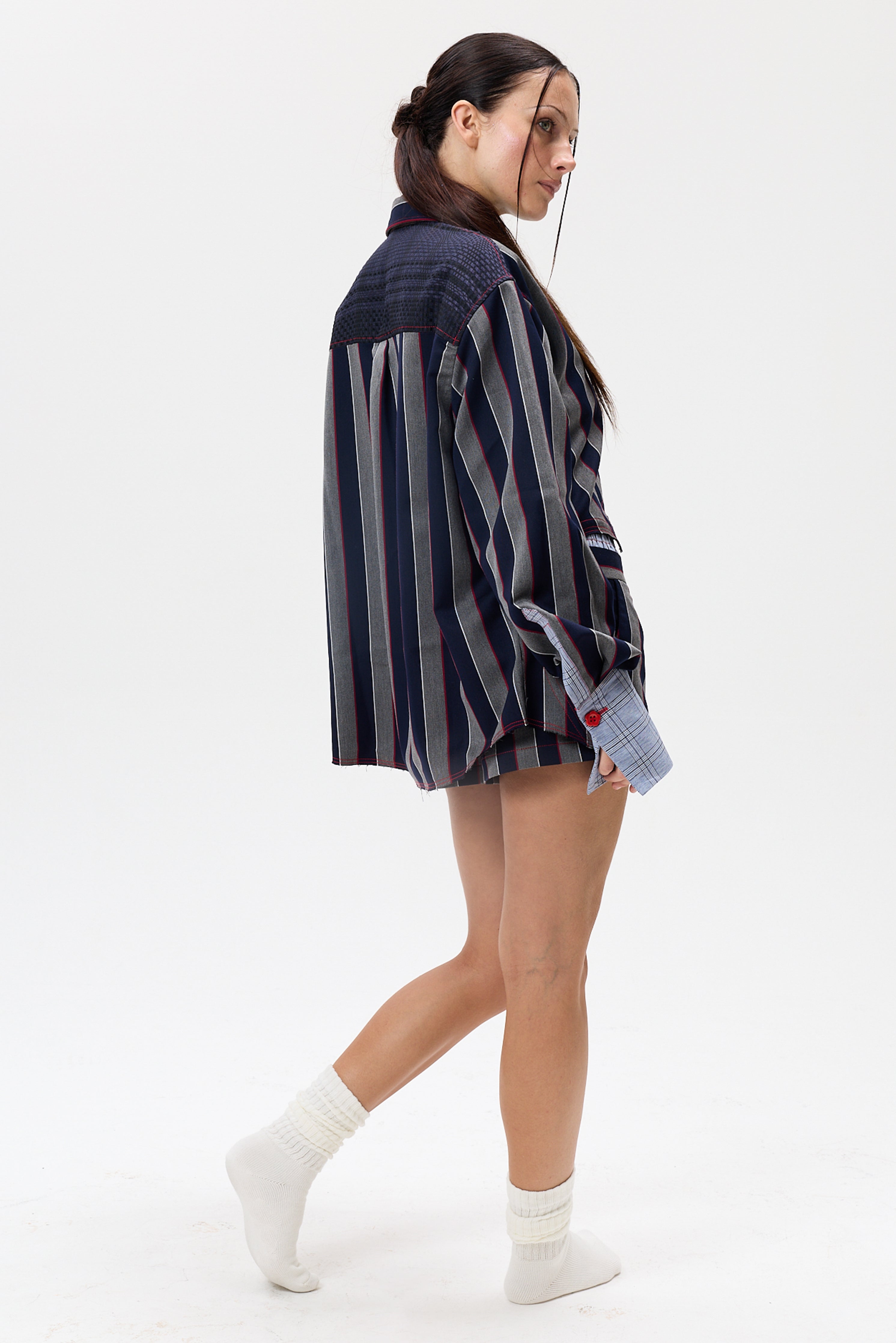 "I HEART U" Patchwork Button Up- Combo #3