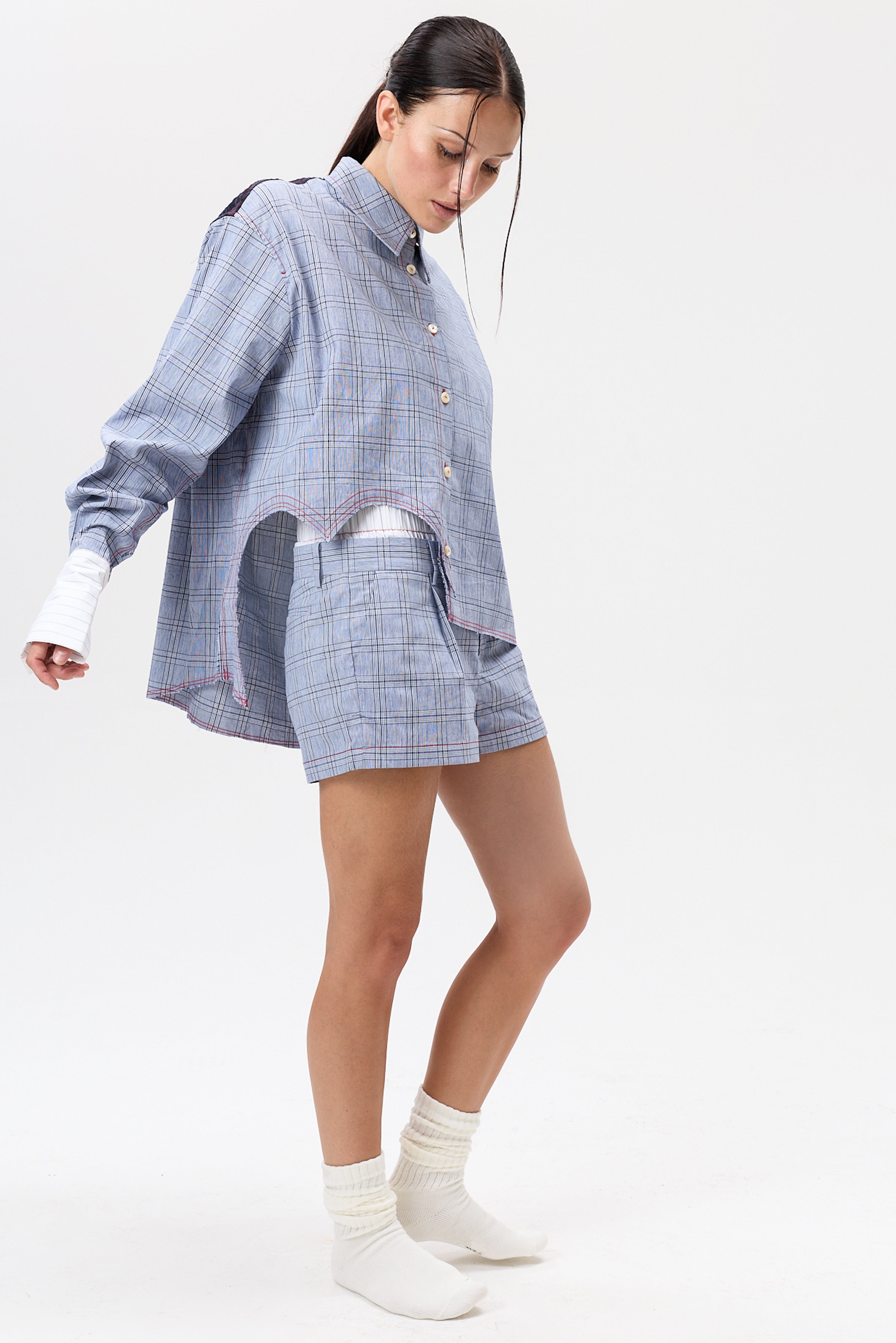 "I HEART U" Patchwork Button Up- Combo #5