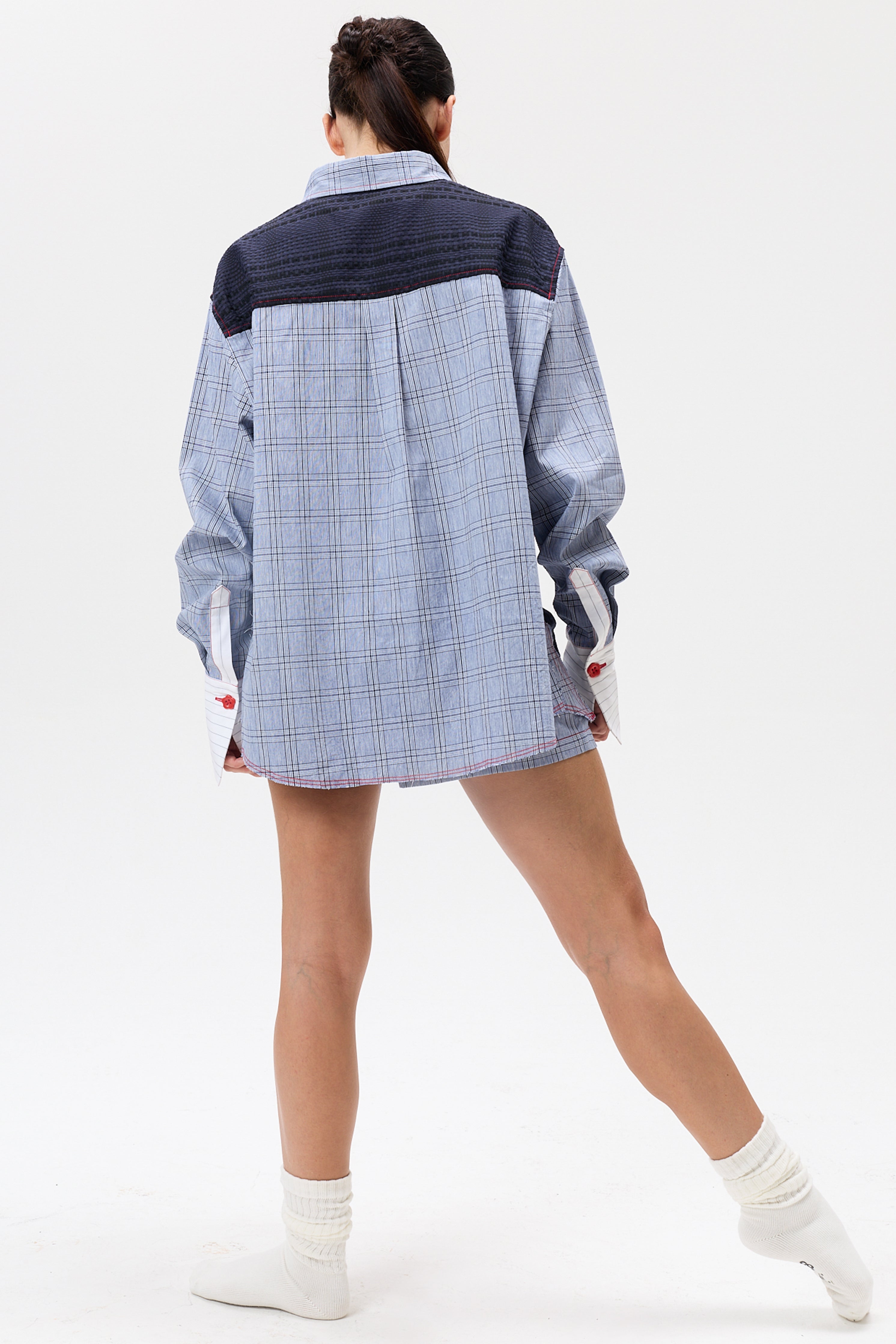 "I HEART U" Patchwork Button Up- Combo #5