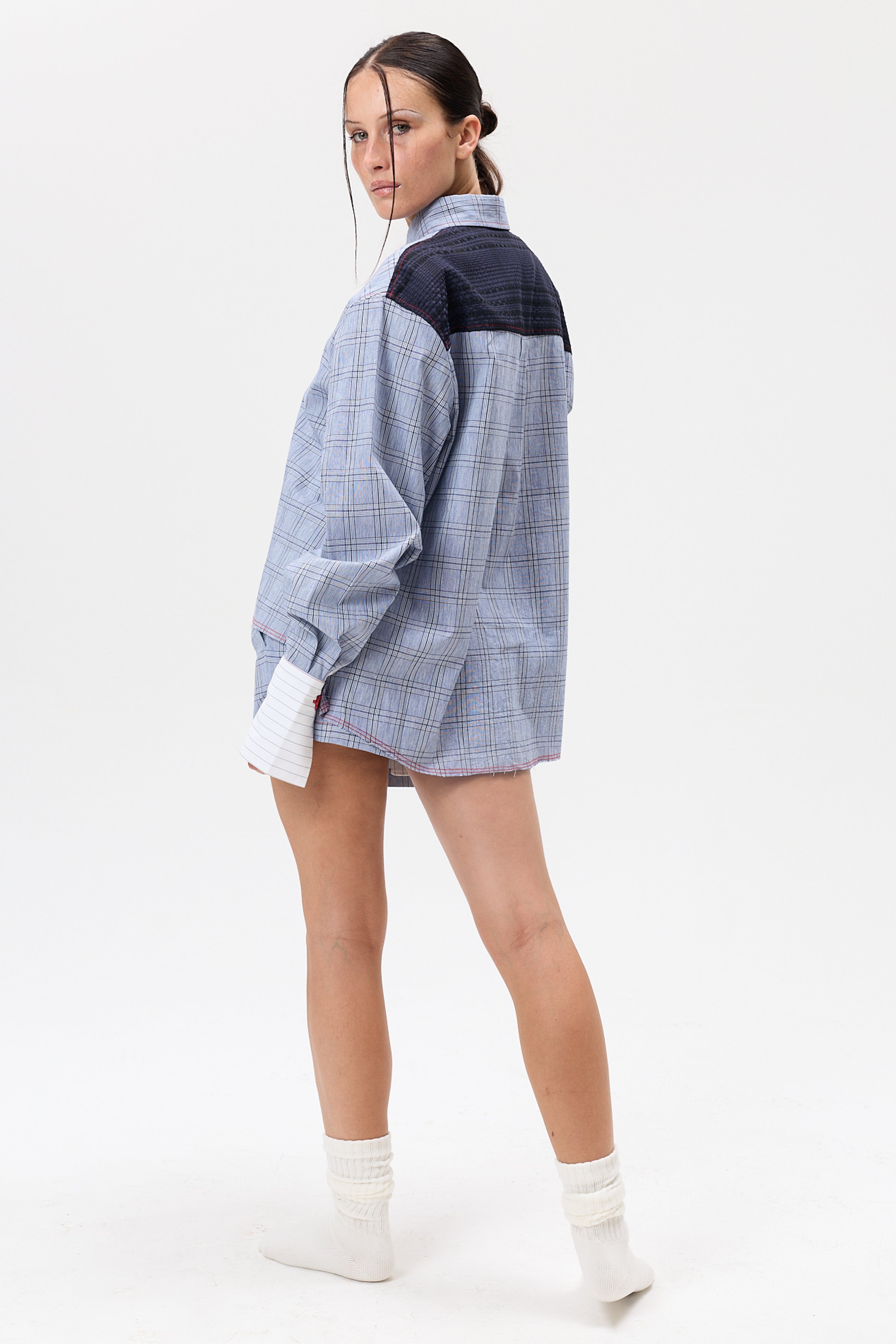 "I HEART U" Patchwork Button Up- Combo #5
